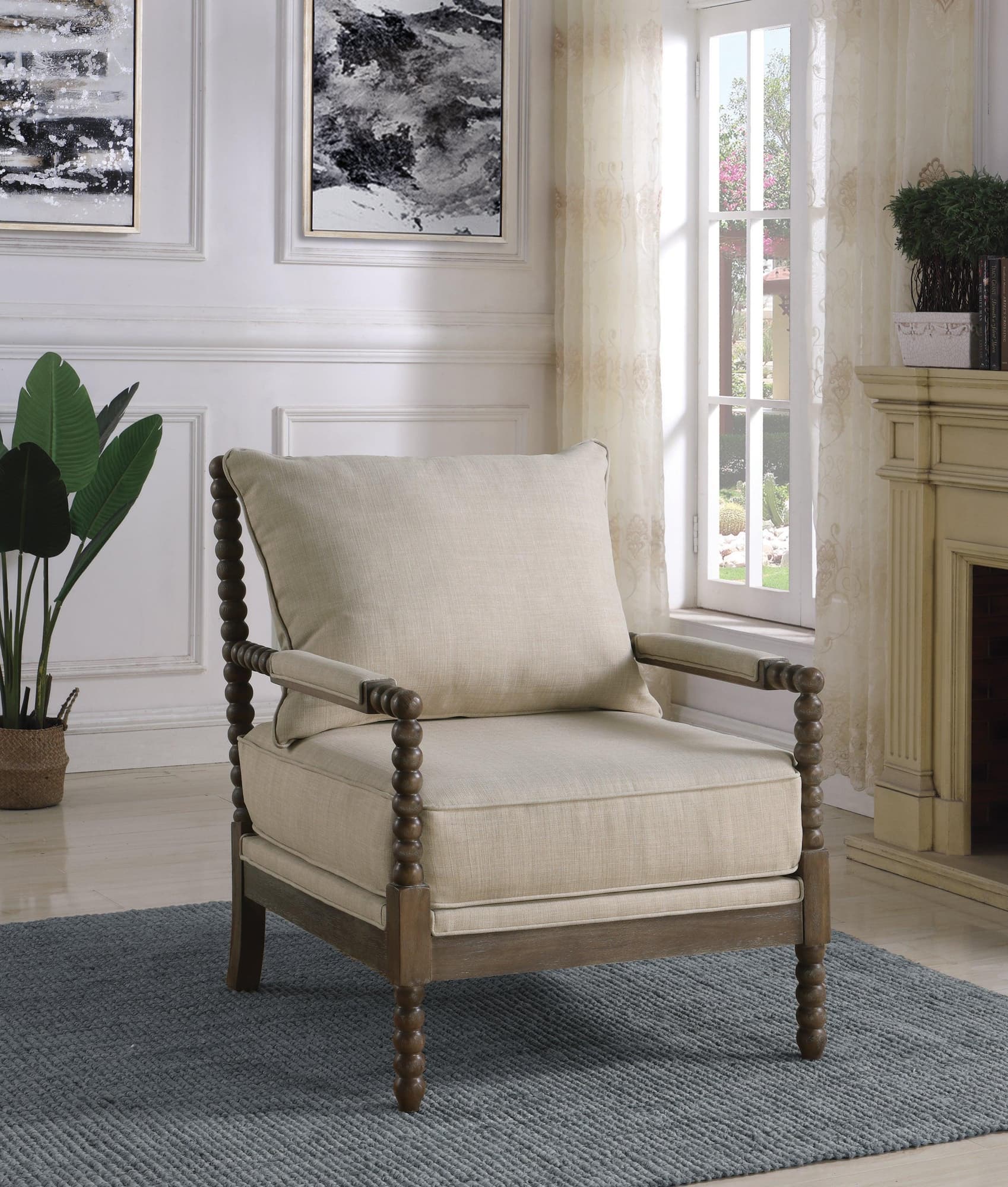 Blanchett Cushion Back Accent Chair Oatmeal Natural - Image 1