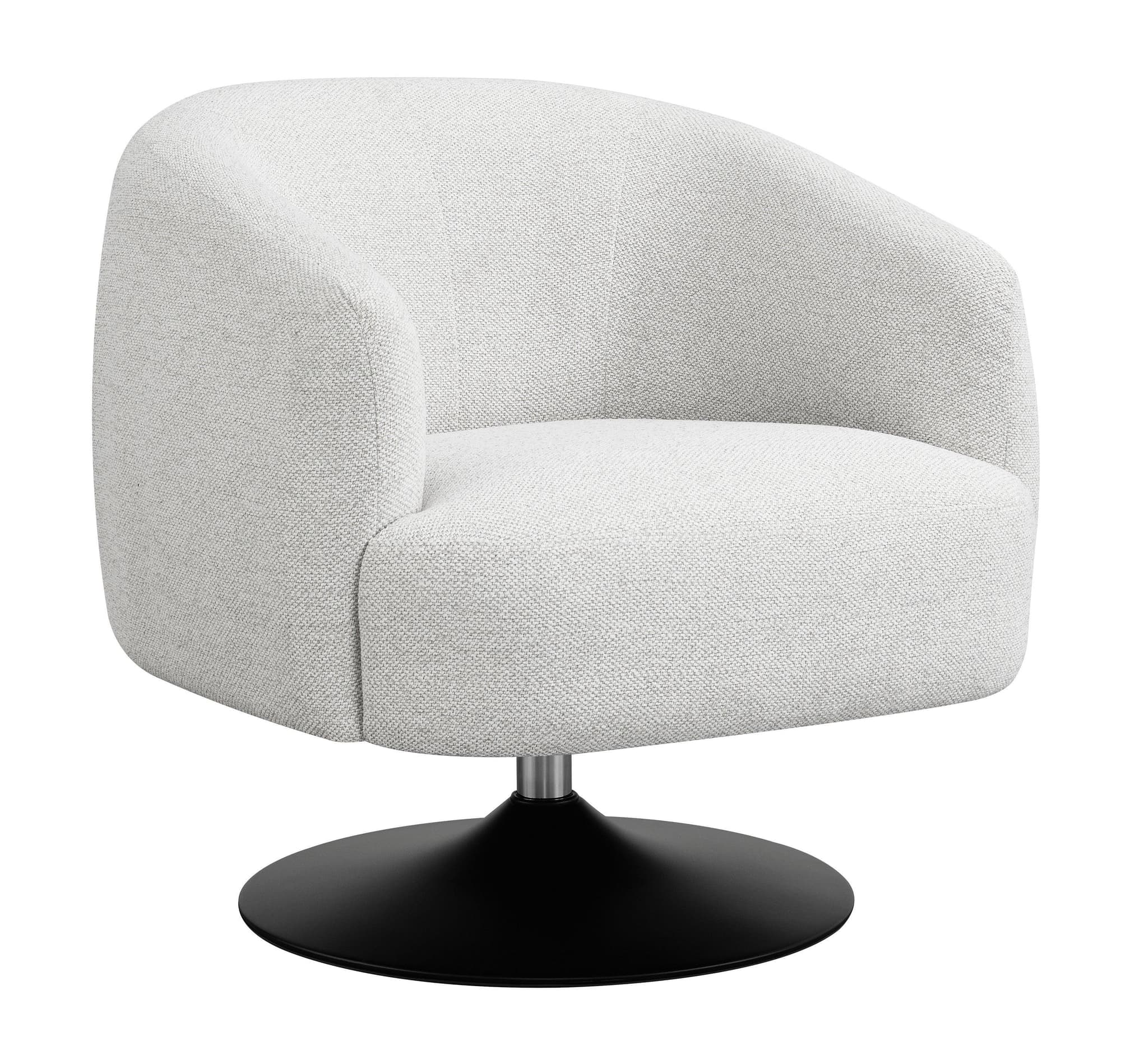 Dave Upholstered Swivel Accent Chair Beige Matte Black - Image 1