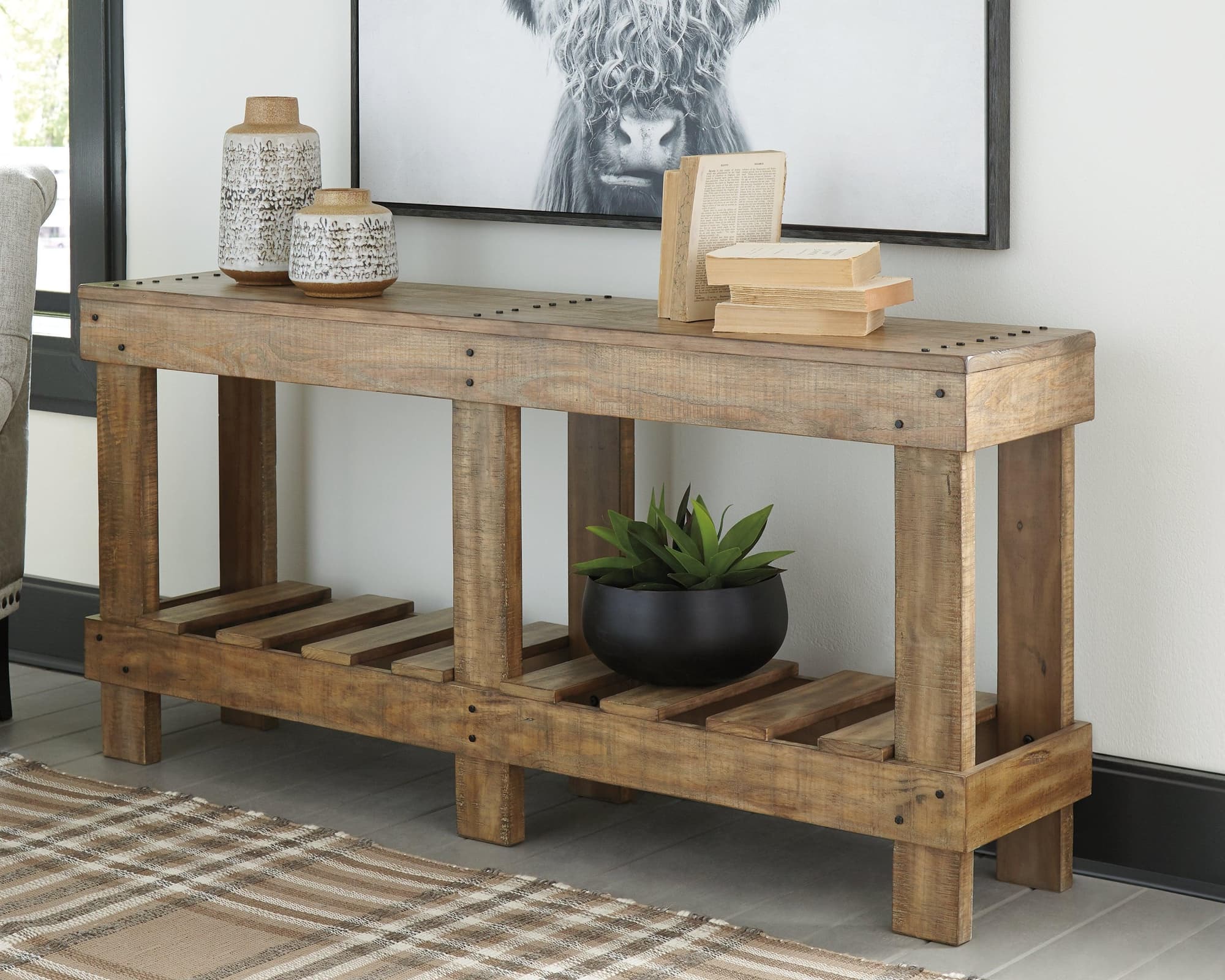 Susandeer Brown Sofa Console Table