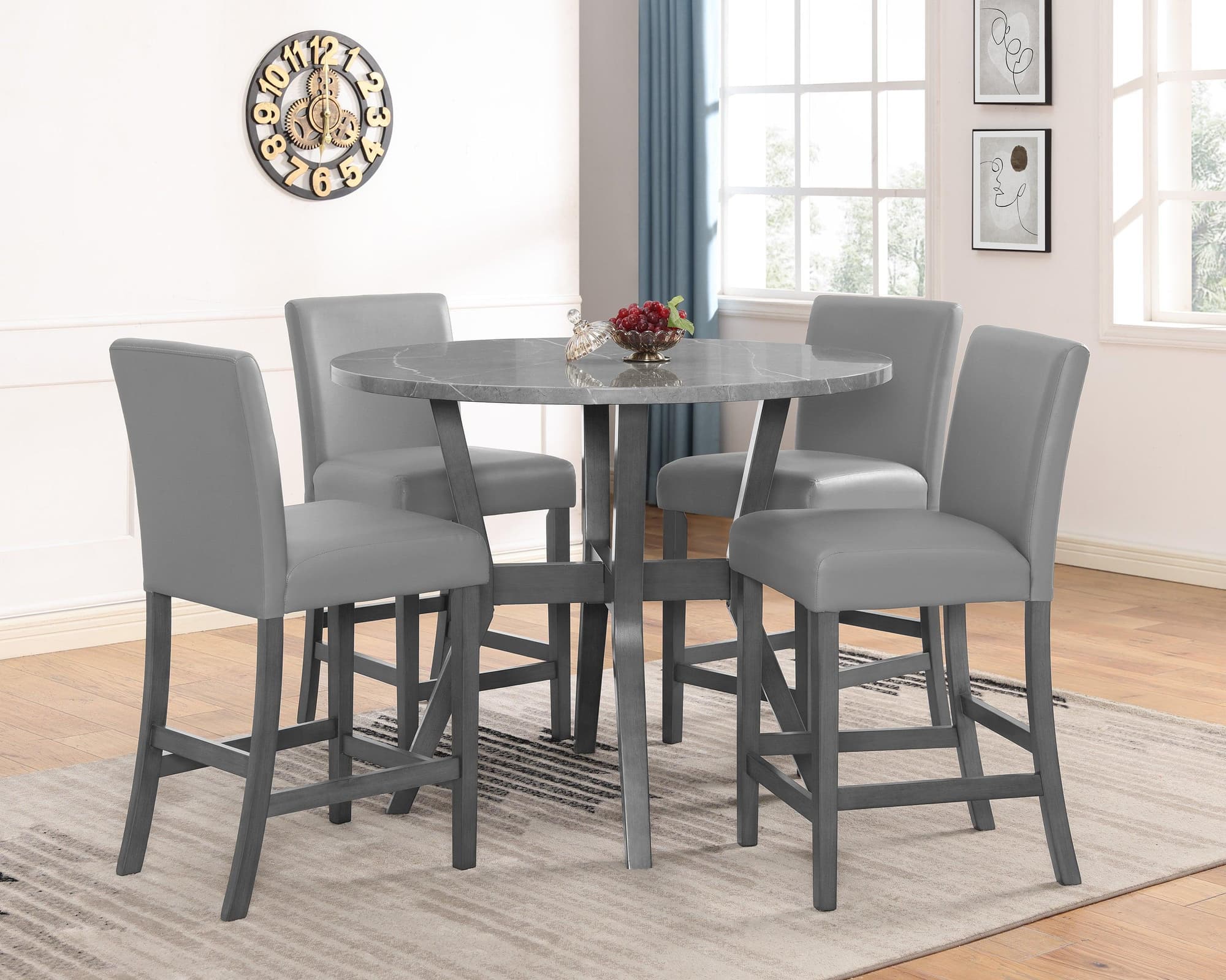 Judson Gray 5 PK Oval Counter Height - Image 1