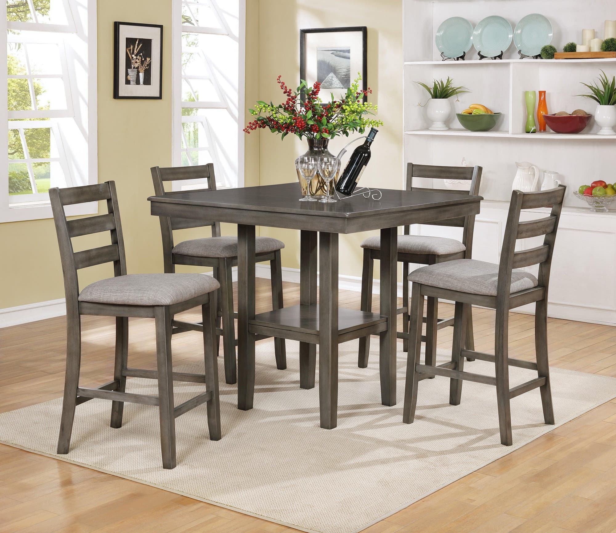 Tahoe Gray Square Counter Height Set - Image 1
