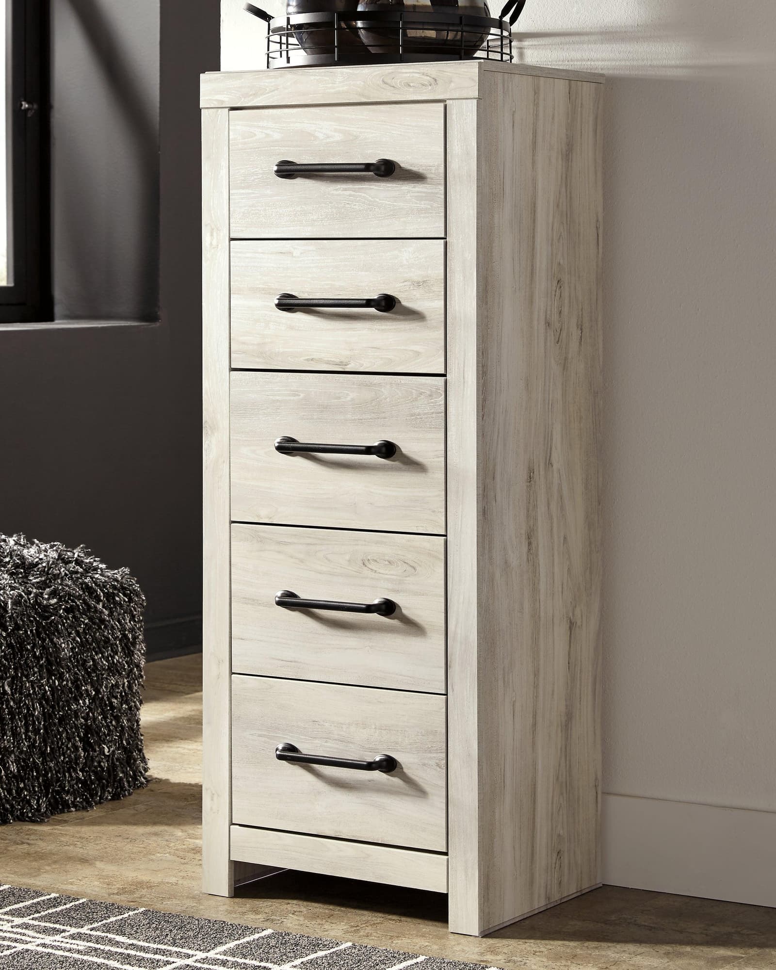 Cambeck Whitewash Narrow Chest Of Drawers - Image 1
