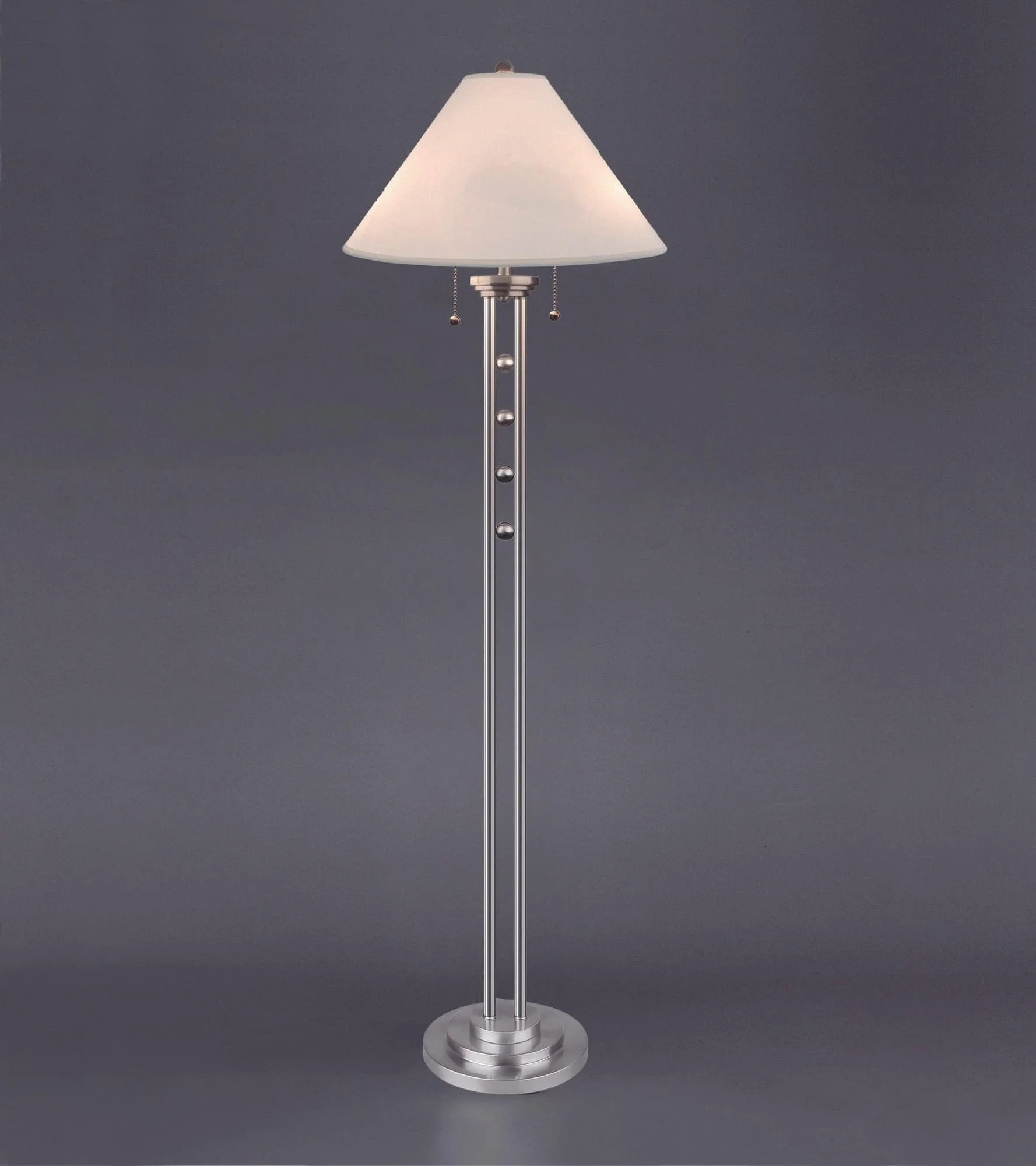 Magnum Chrome White Floor Lamp Base - Image 1