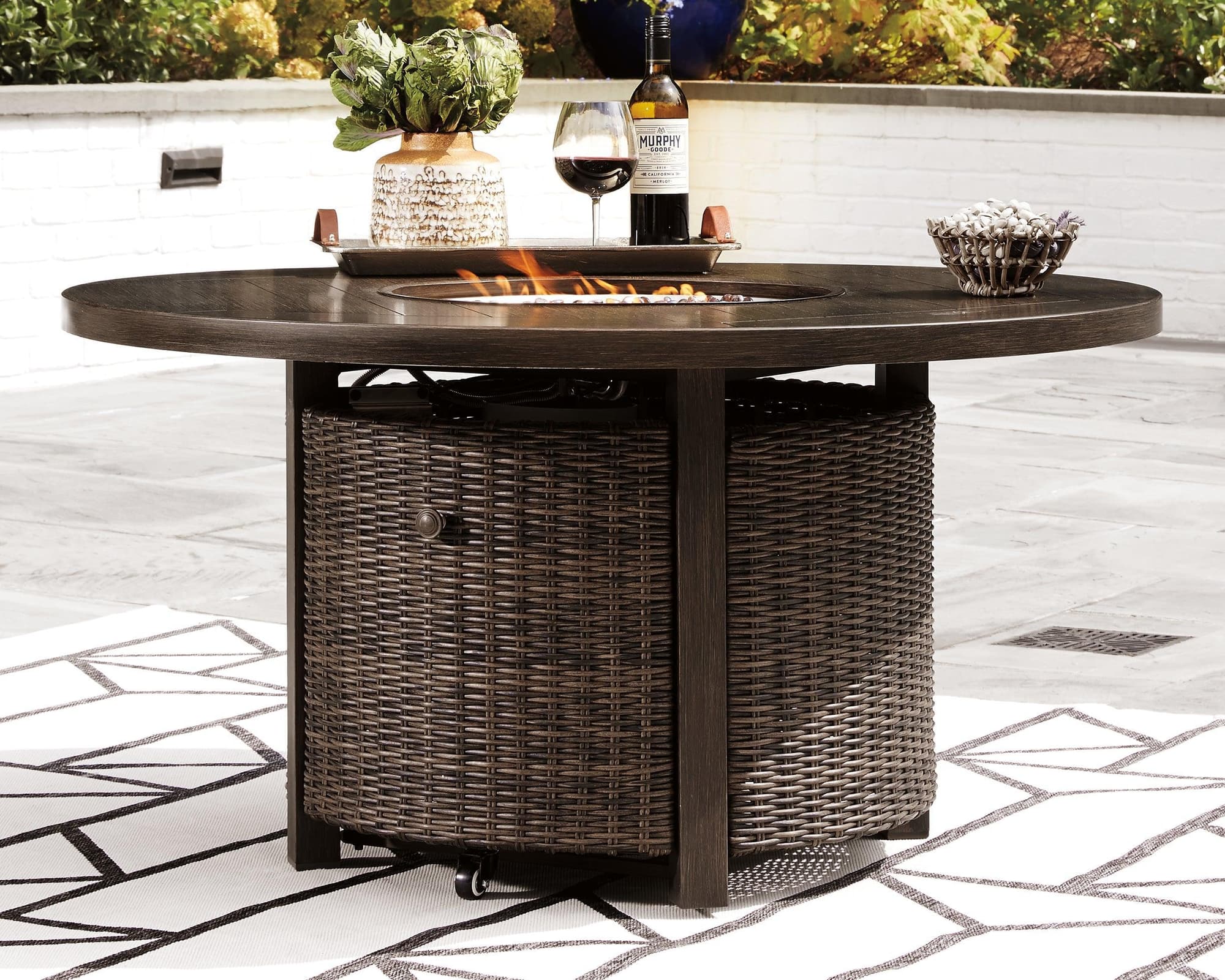 Paradise Trail Medium Brown Fire Pit Table