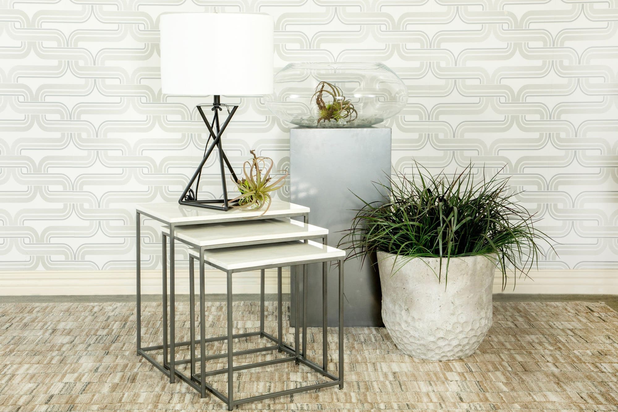 Caine 3-Piece Nesting Table With Marble Top - Image 1