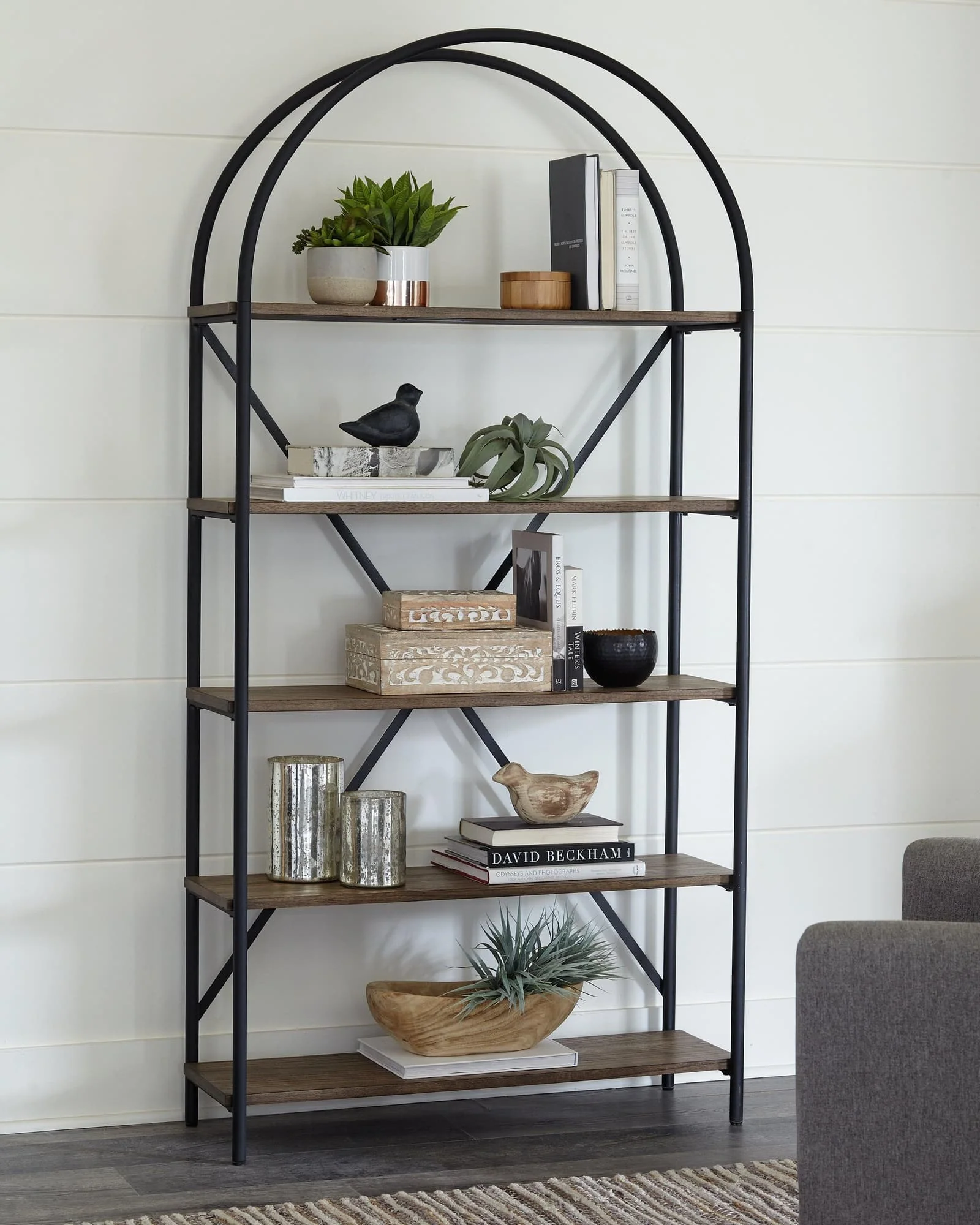 Galtbury Brown Black Bookcase