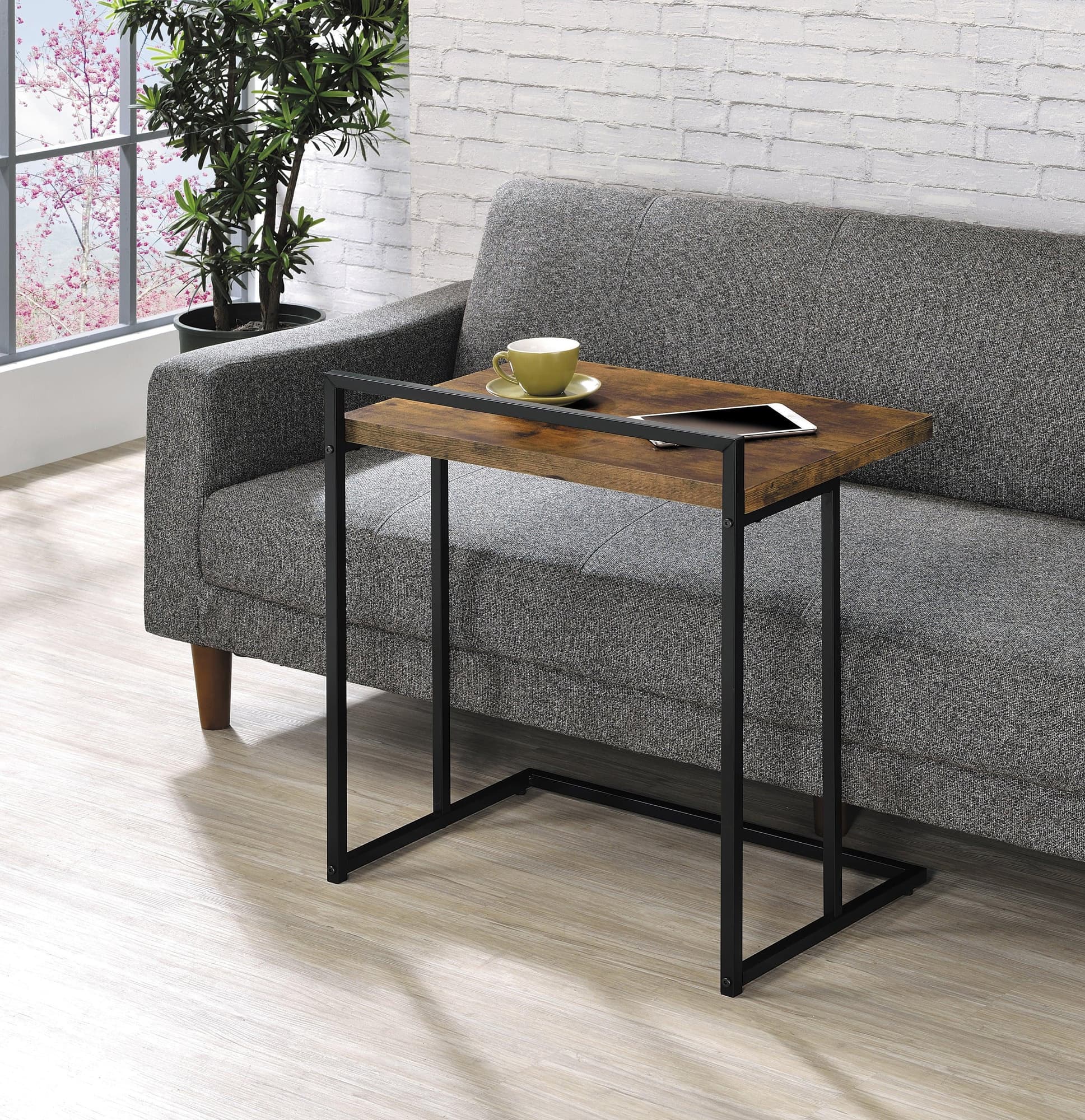 Dani Rectangular Snack Table With Metal Base - Image 1