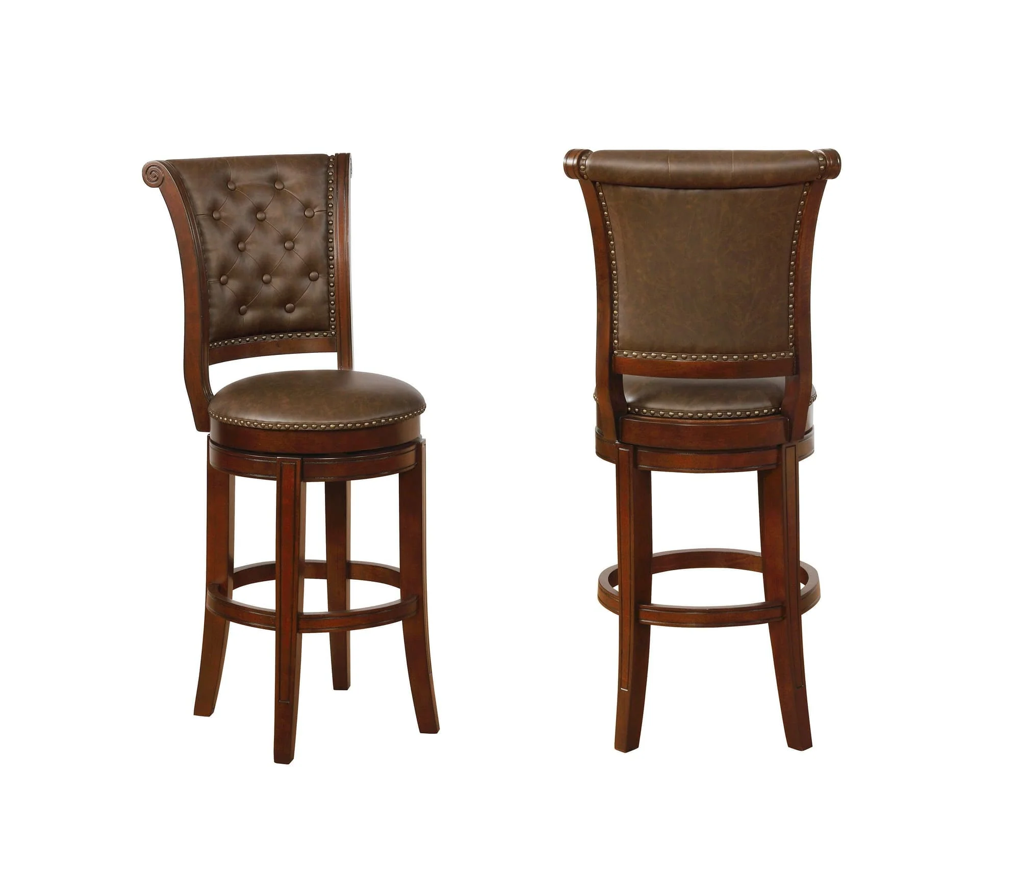 Granville Brown Faux Leather Bar Stool - Image 1