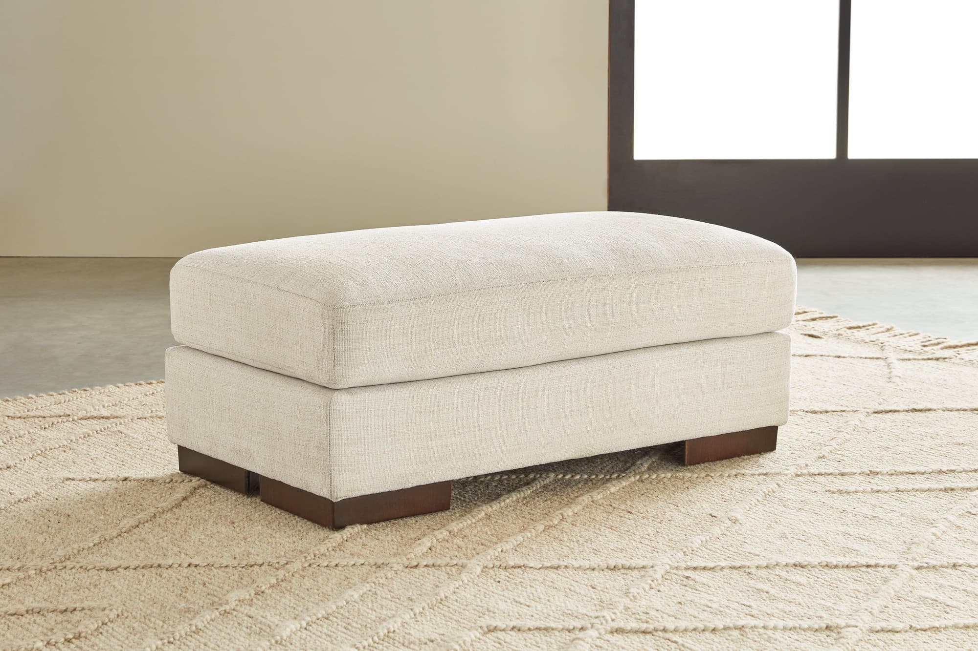 Maggie Birch Chenille Ottoman - Image 1