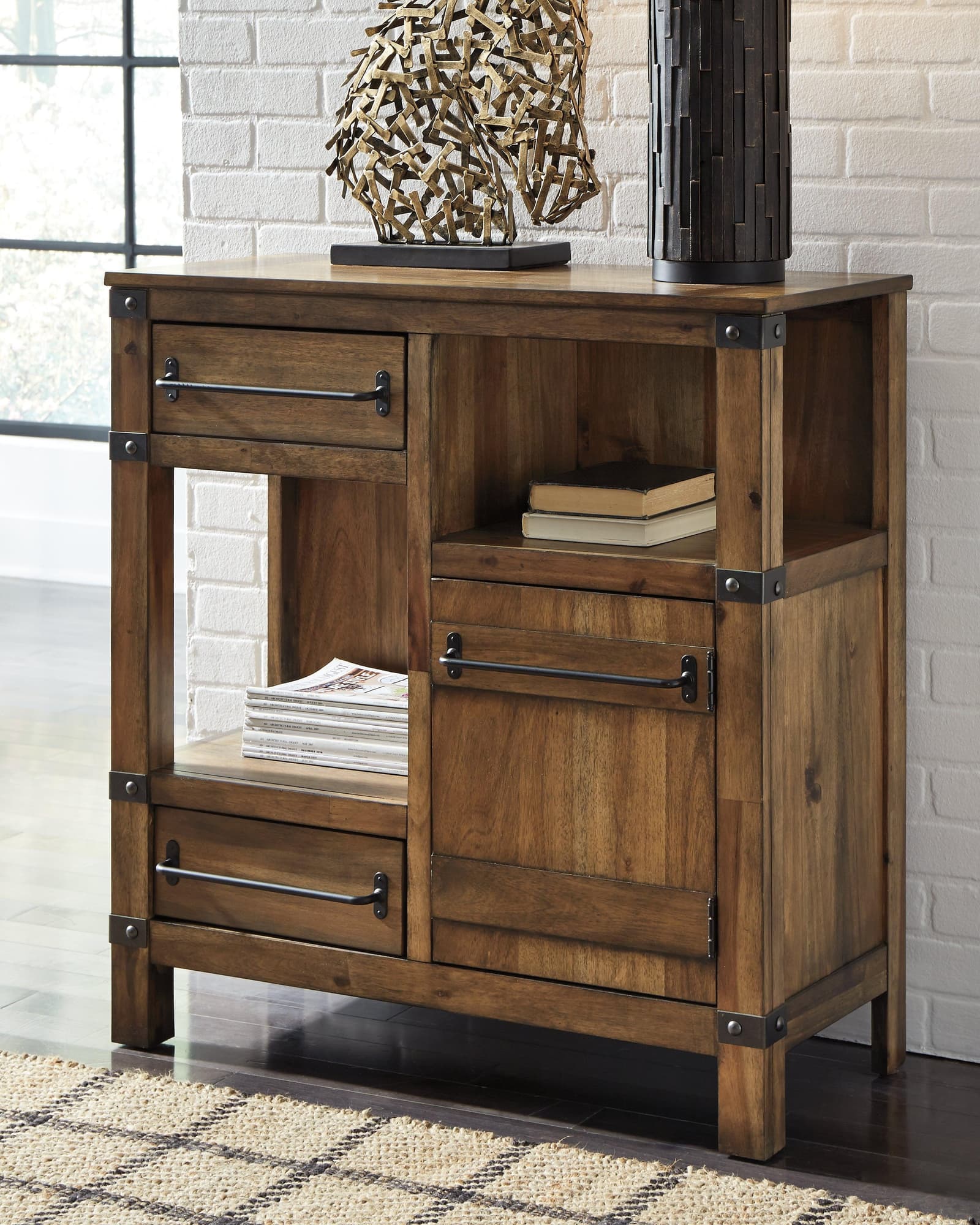 Roybeck Light Brown Bronze Accent Cabinet