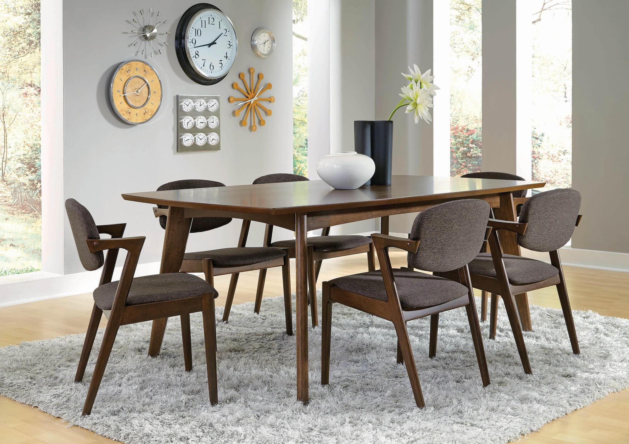 Malone Dark Walnut Rectangular Dining Room Set - Image 1