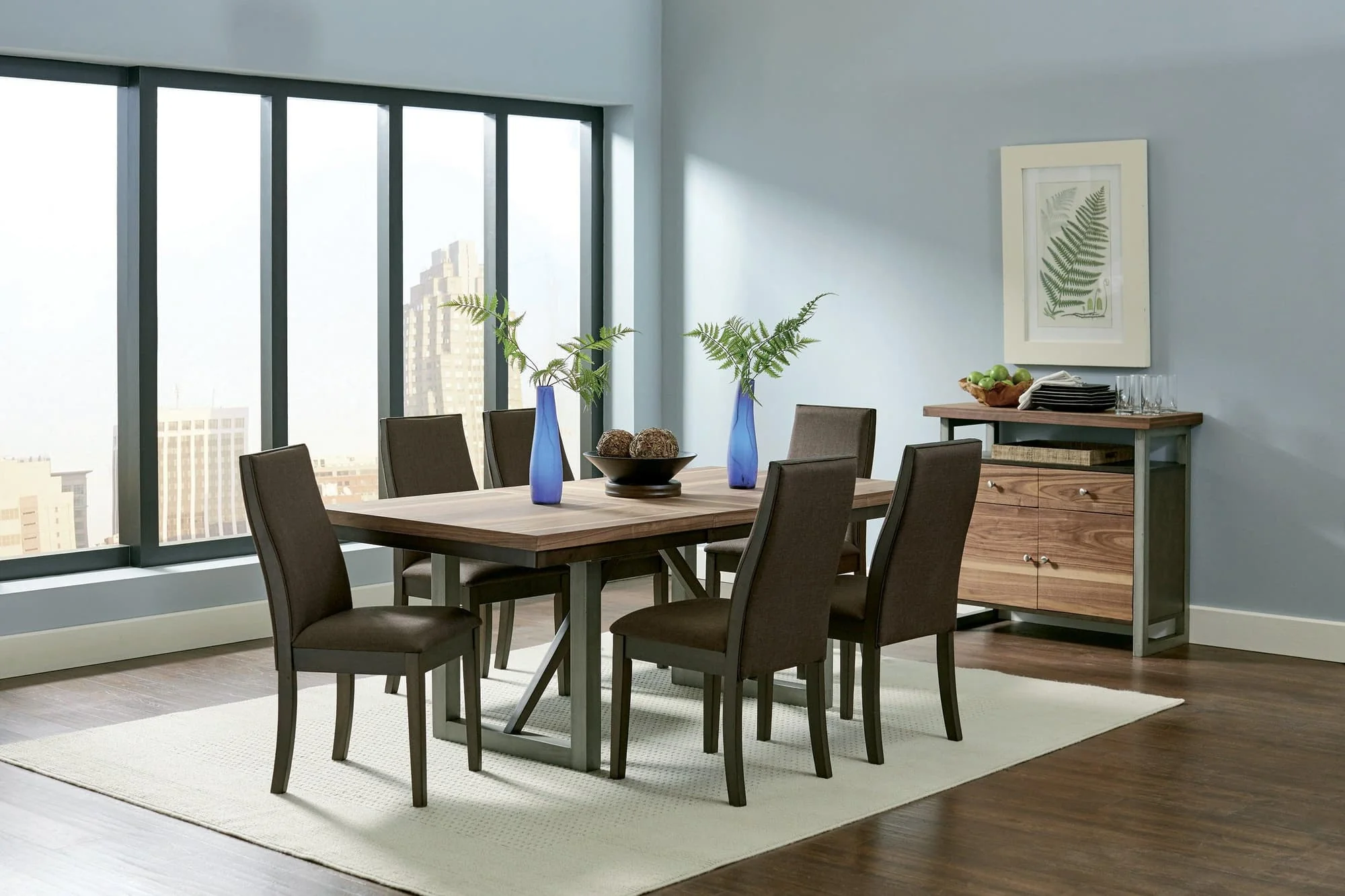 Spring Creek Leaf Natural Walnut Rectangular Dining Room Set - Image 1