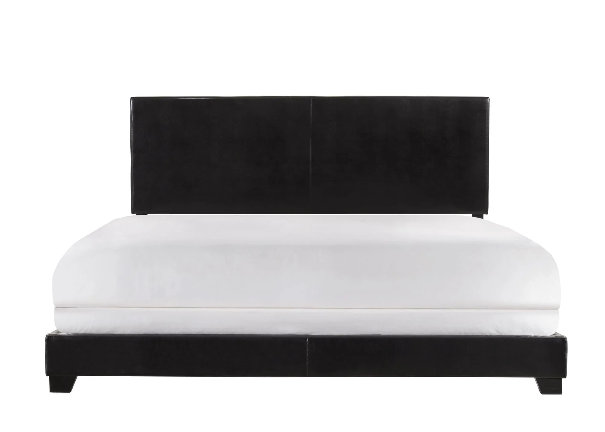 Erin Black PU Faux Leather Upholstered King Bed - Image 1