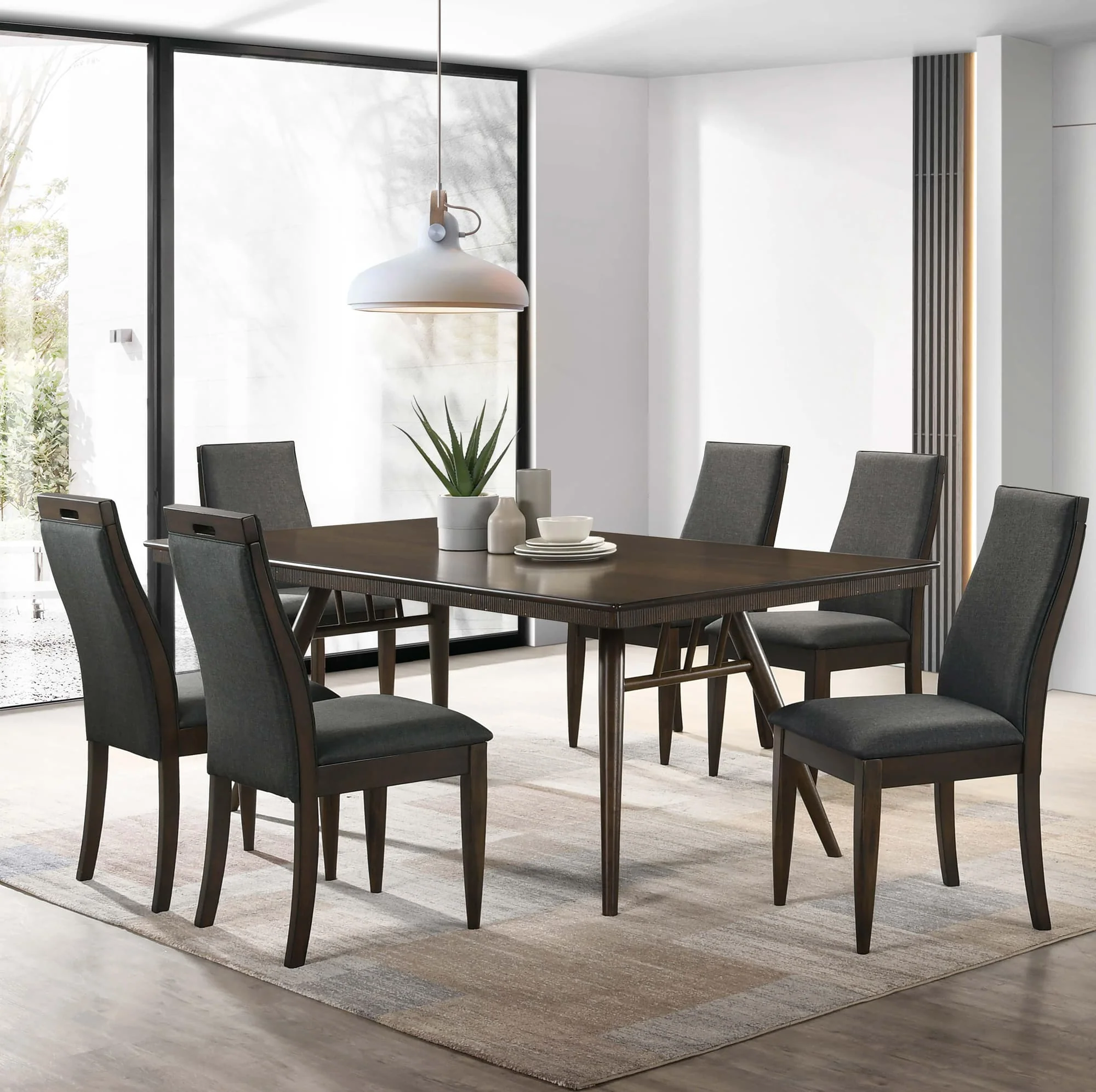 Wes Brown Rectangular Dining Room Set - Image 1