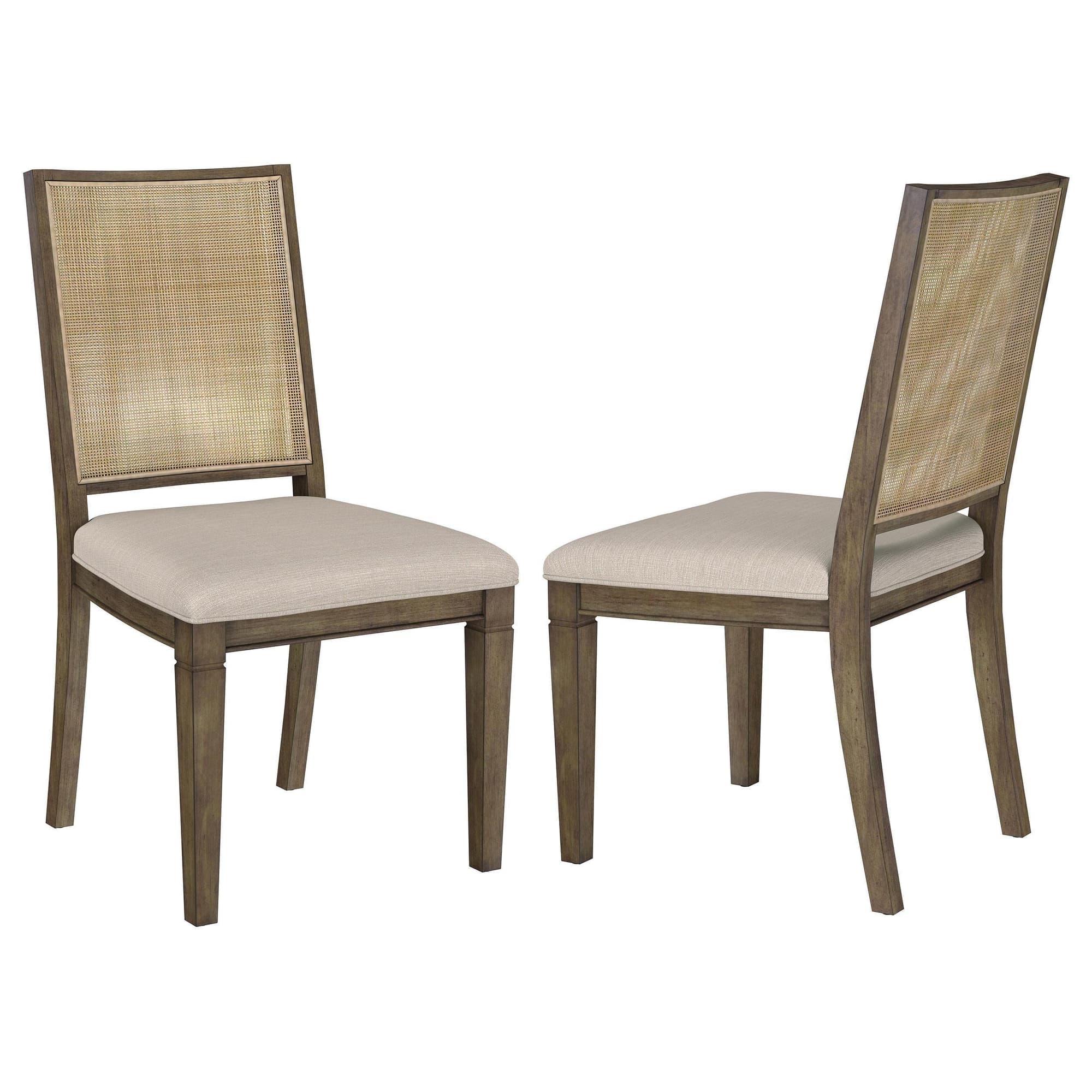 Matisse Woven Rattan Back Dining Side Chair Brown (Set of 2) - Image 1