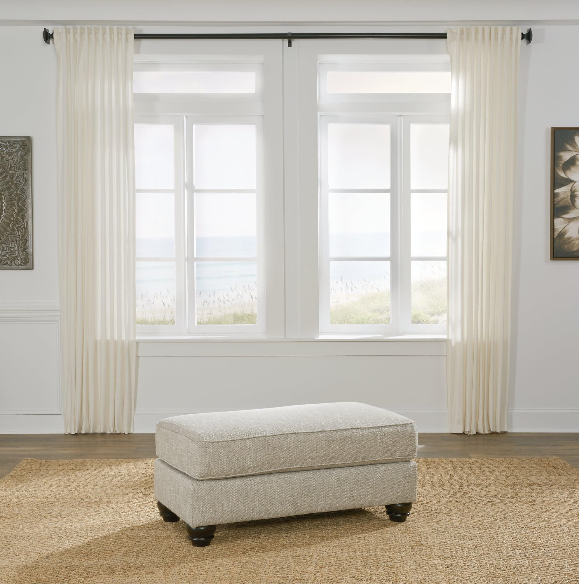 Asanti Fog Chenille Ottoman