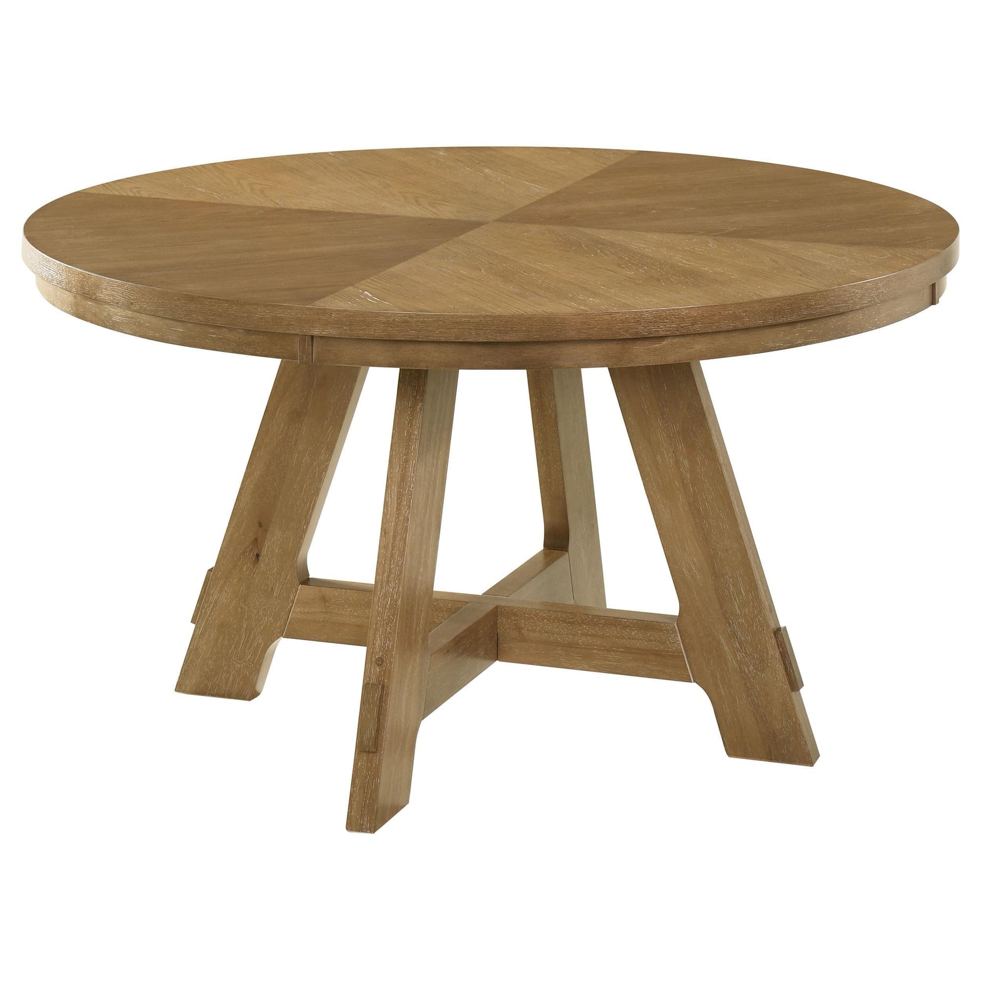 Danvers Round 54 inch Wood Dining Table Brown Oak - Image 1