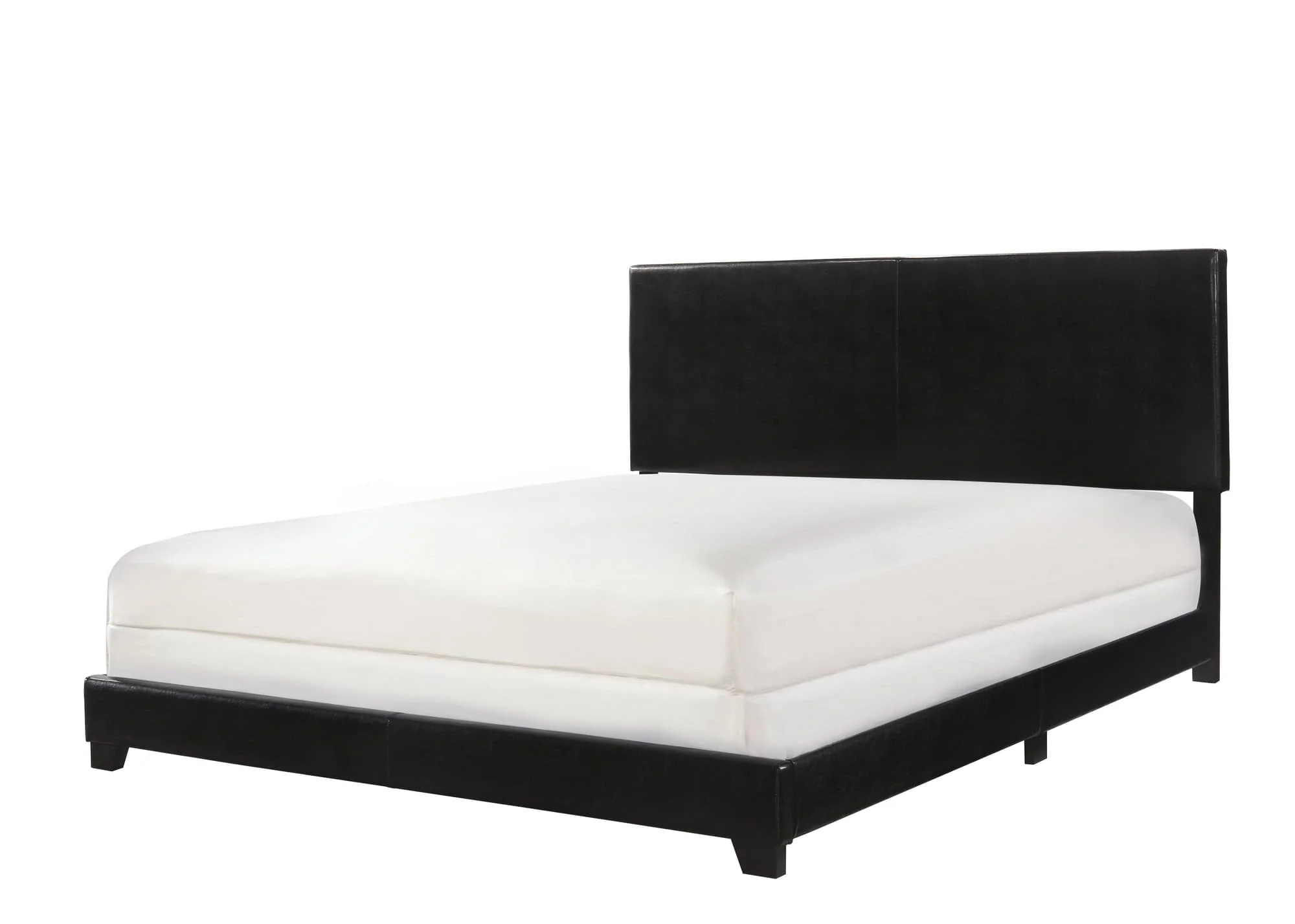 Erin Black PU Faux Leather Queen Upholstered Bed - Image 1