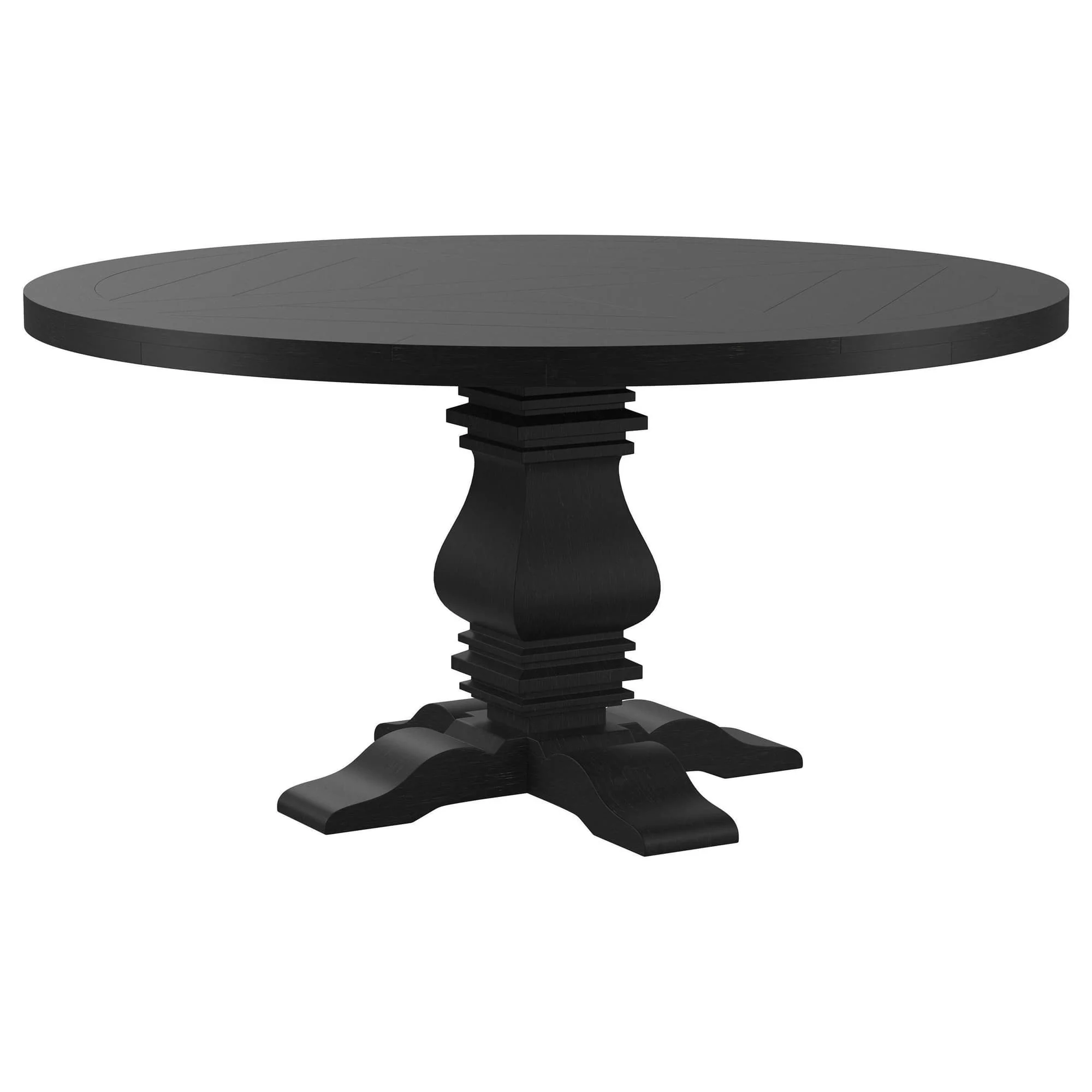 Florence Round 60 inch Pedestal Base Dining Table Black - Image 1