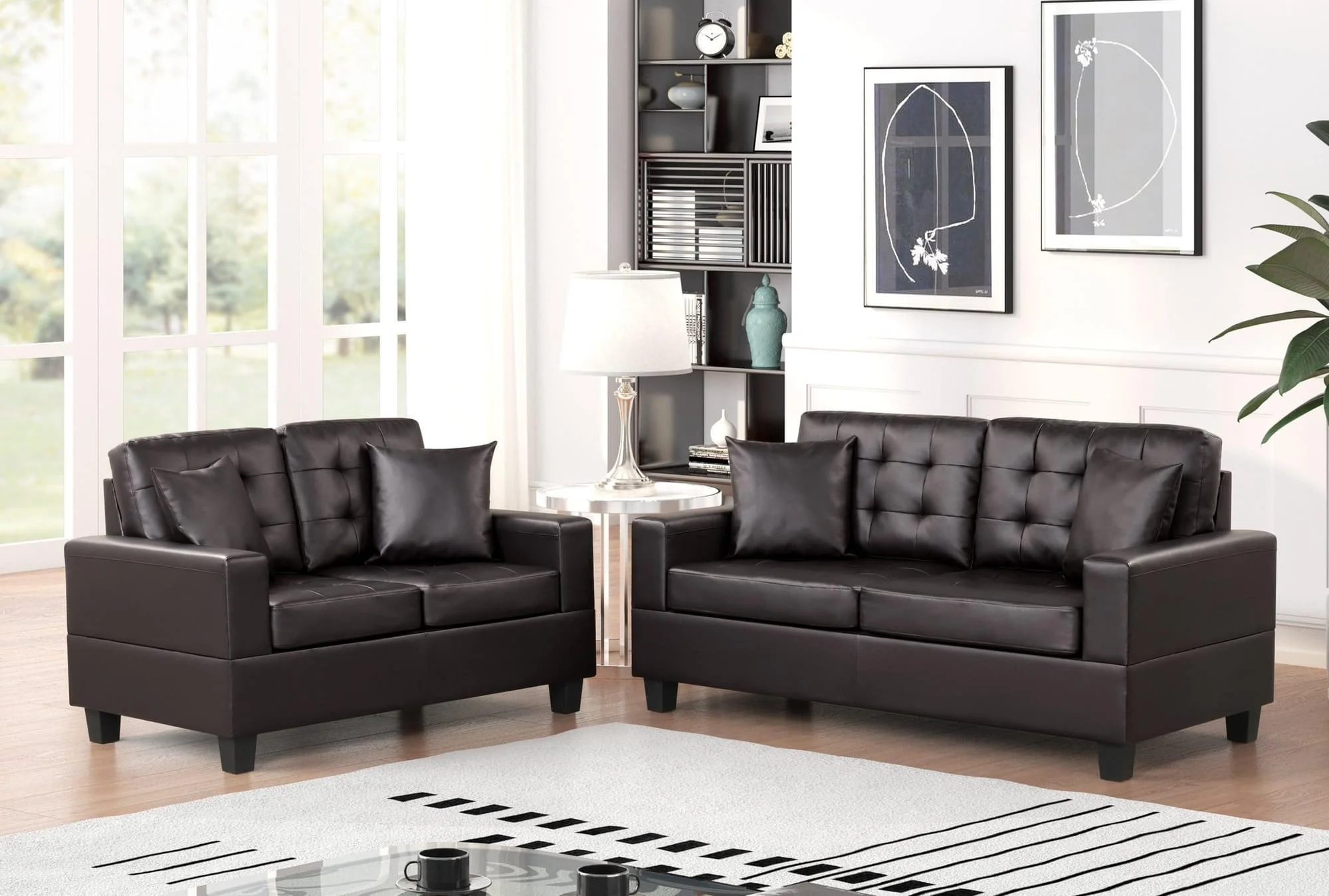 Harry Espresso 2-Piece Living Room Set - Image 1