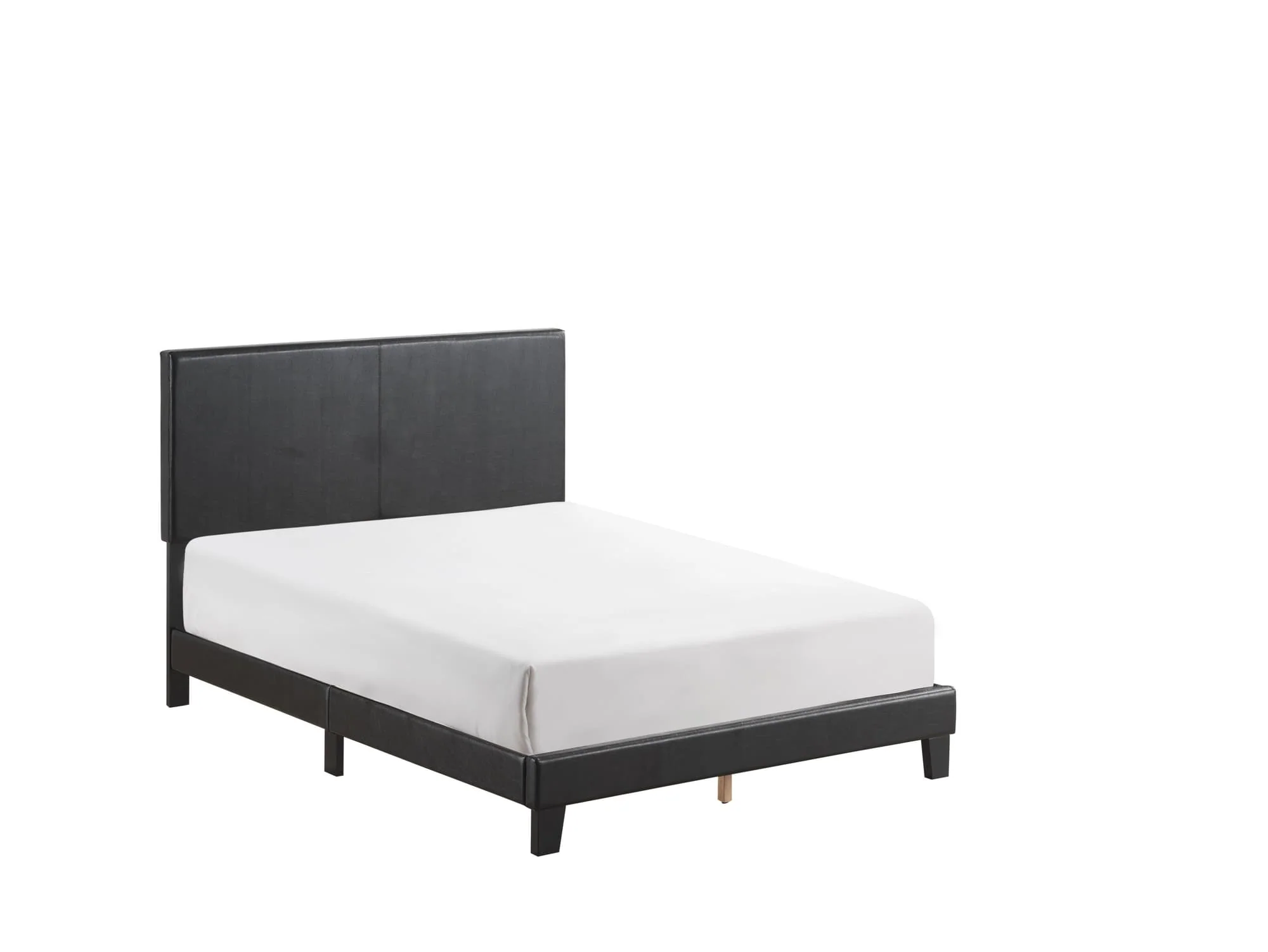 Yates Black PU Faux Leather Upholstered Platform Full Bed