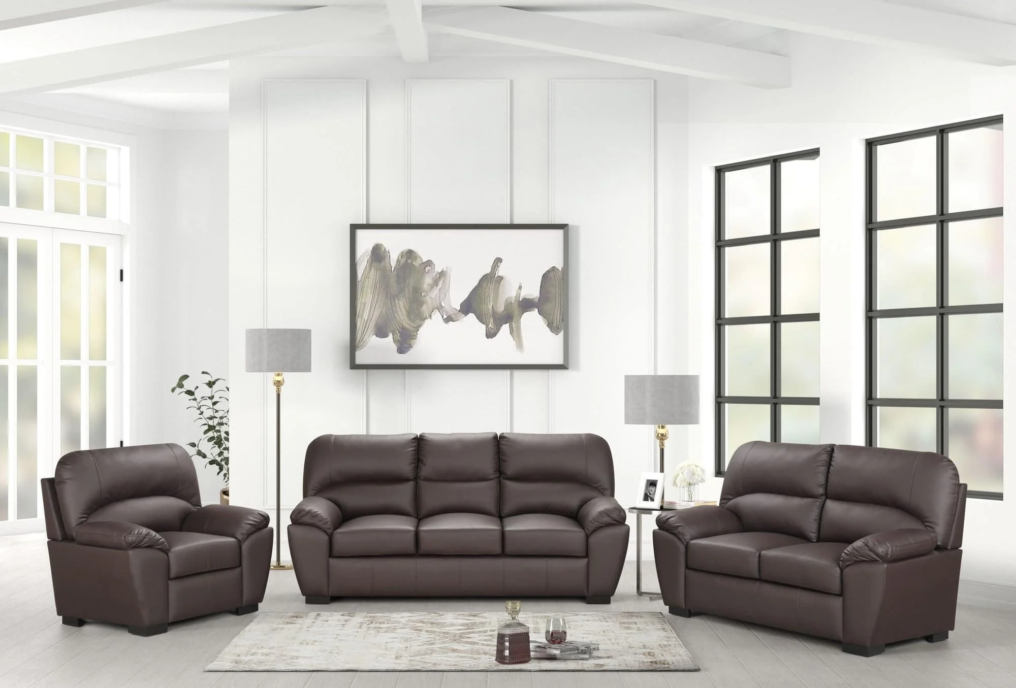 Tiffany Brown 3-Piece Living Room Set - Image 1