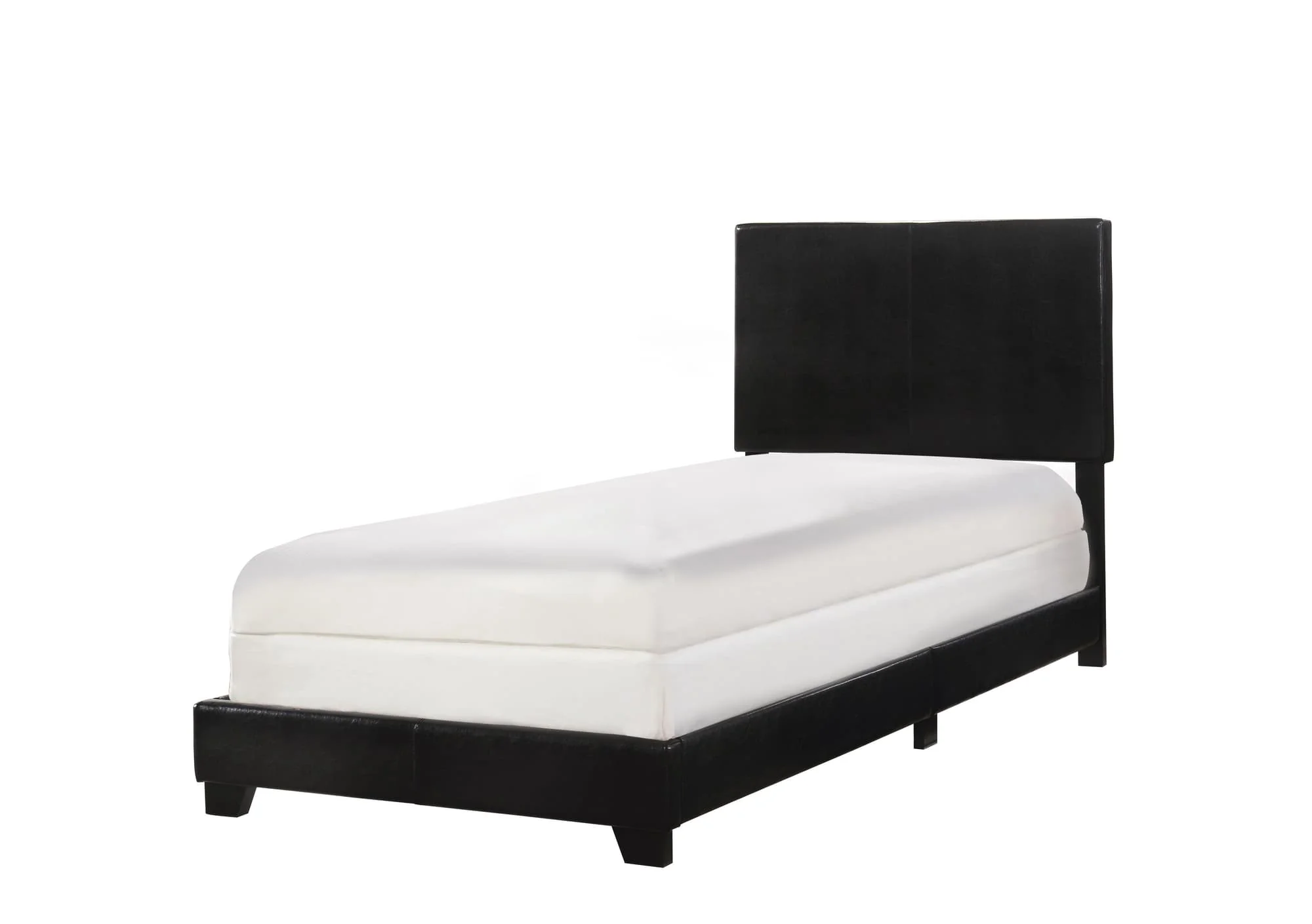 Erin Black PU Faux Leather Upholstered Twin Bed