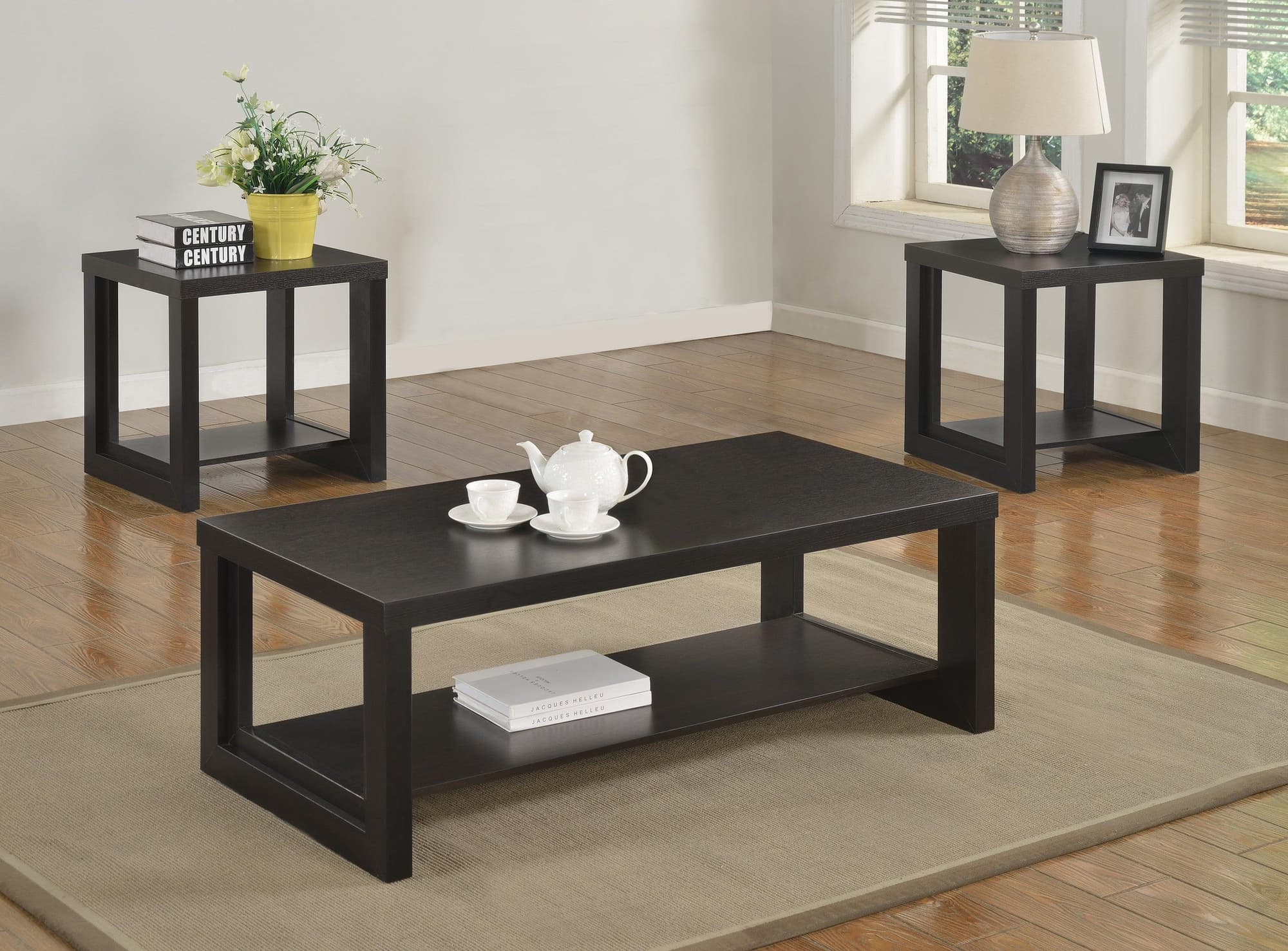 Audra Espresso 3-Piece Coffee Occasional Table Set
