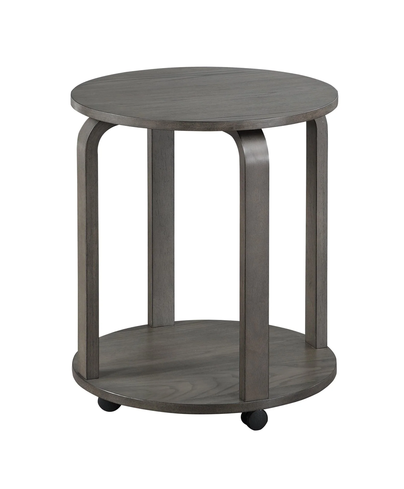 Drew Dark Brown Chairside Table with Casters - Image 1