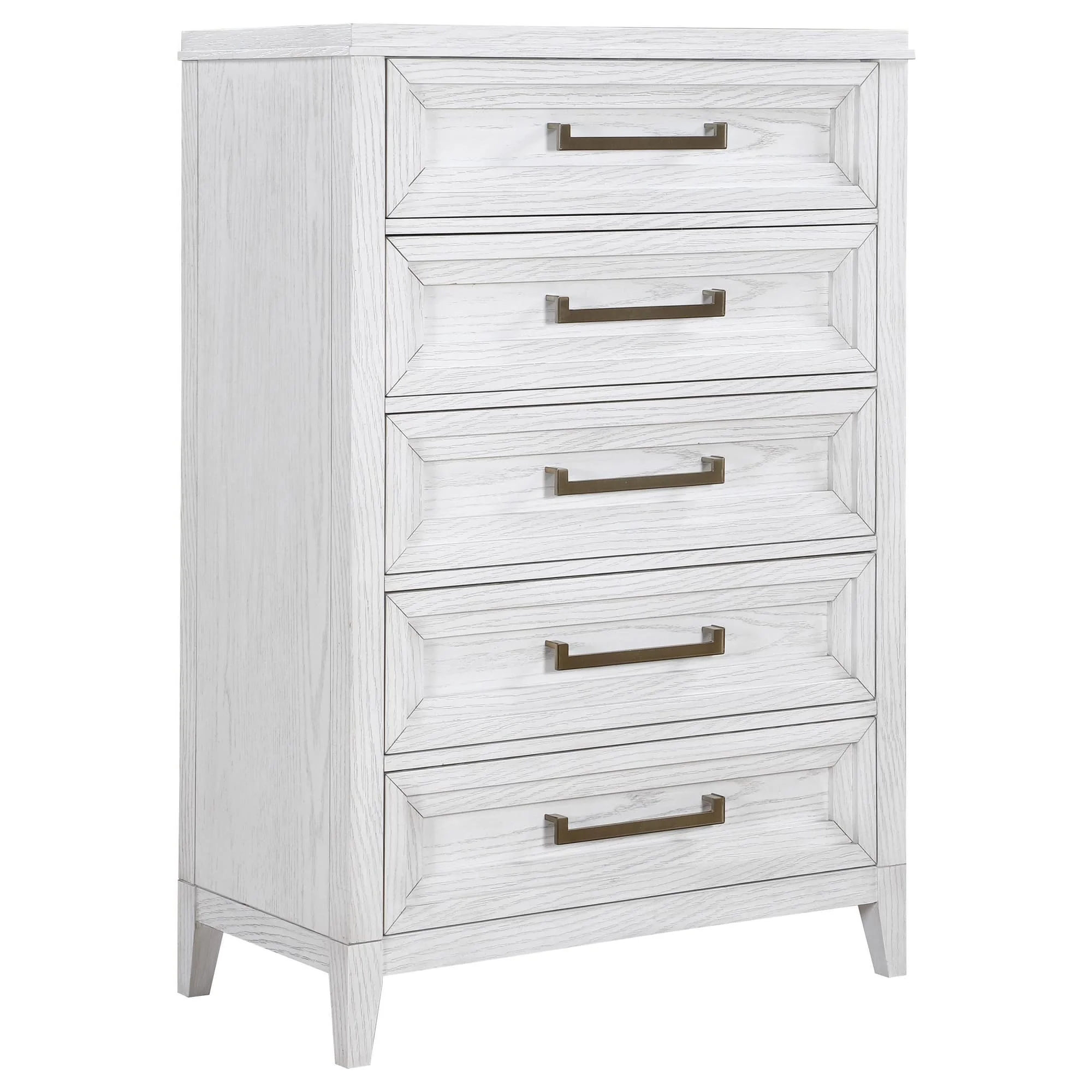Marielle 5 Drawer Bedroom Chest Distressed White - Image 1