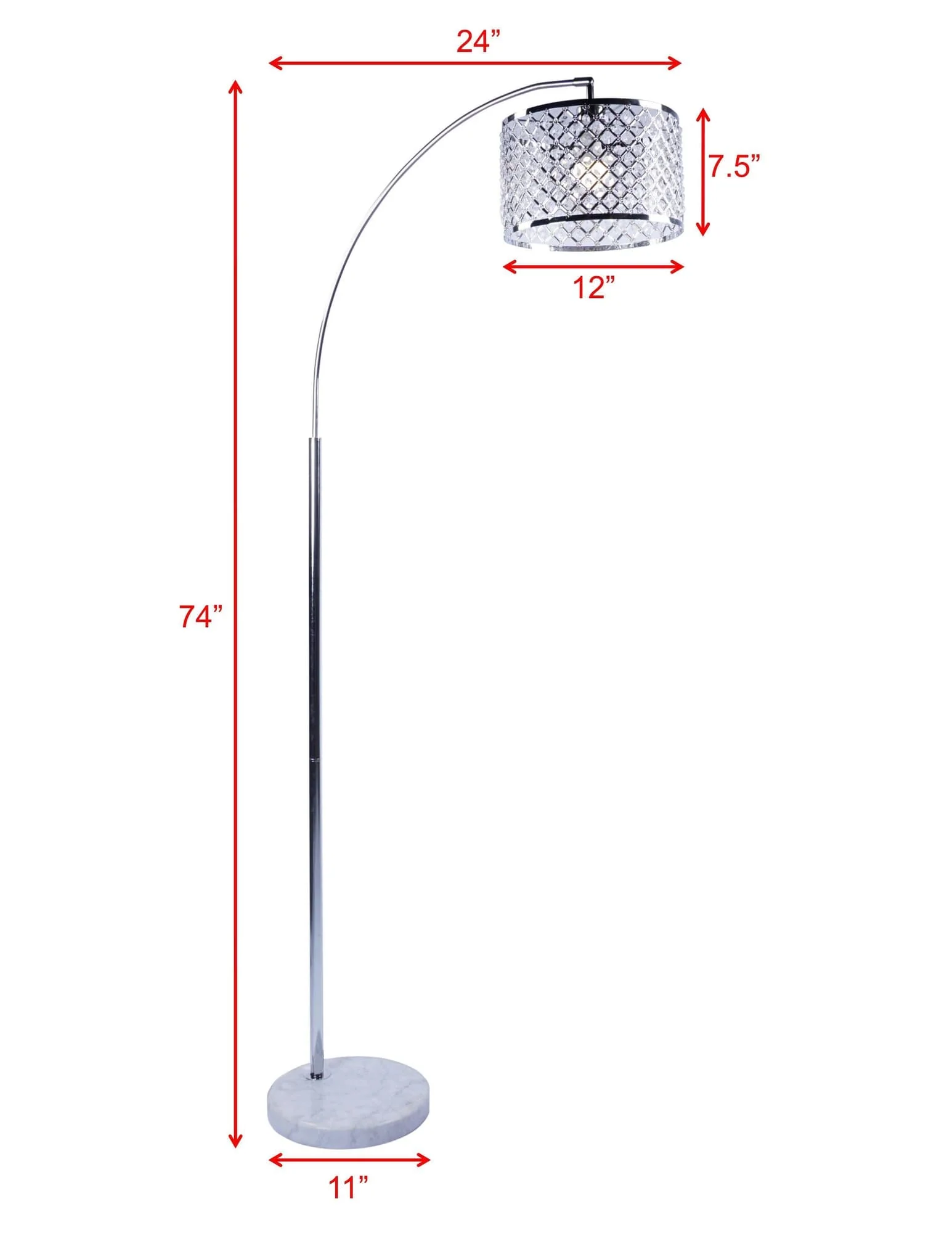 Crystal Black Floor Lamp