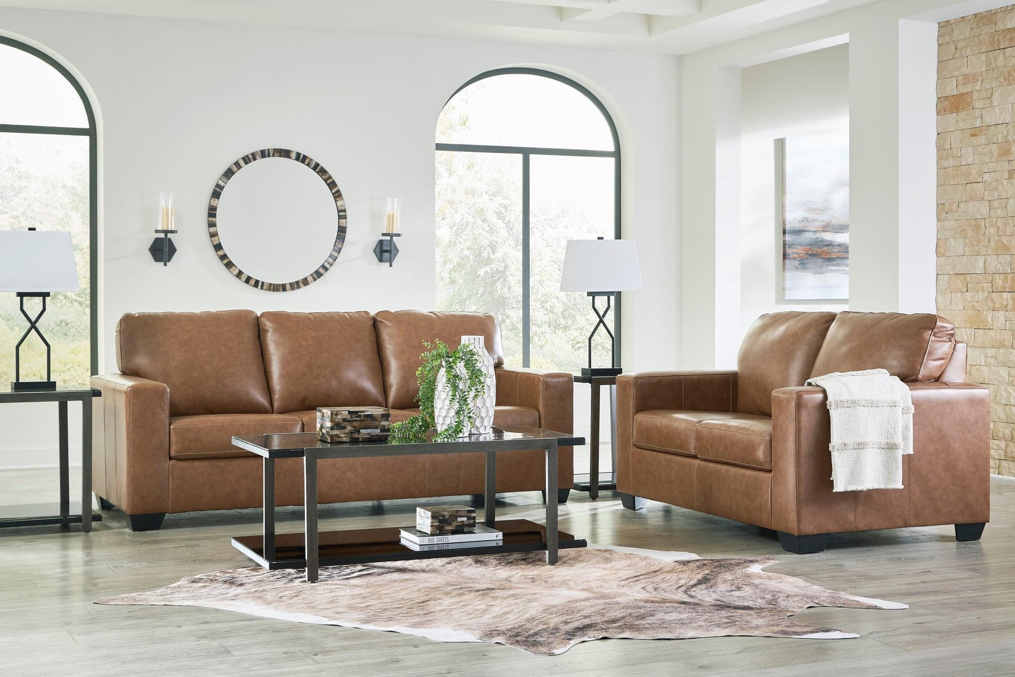 Ashley 556-03 Leather Sofa Loveseat - Image 1