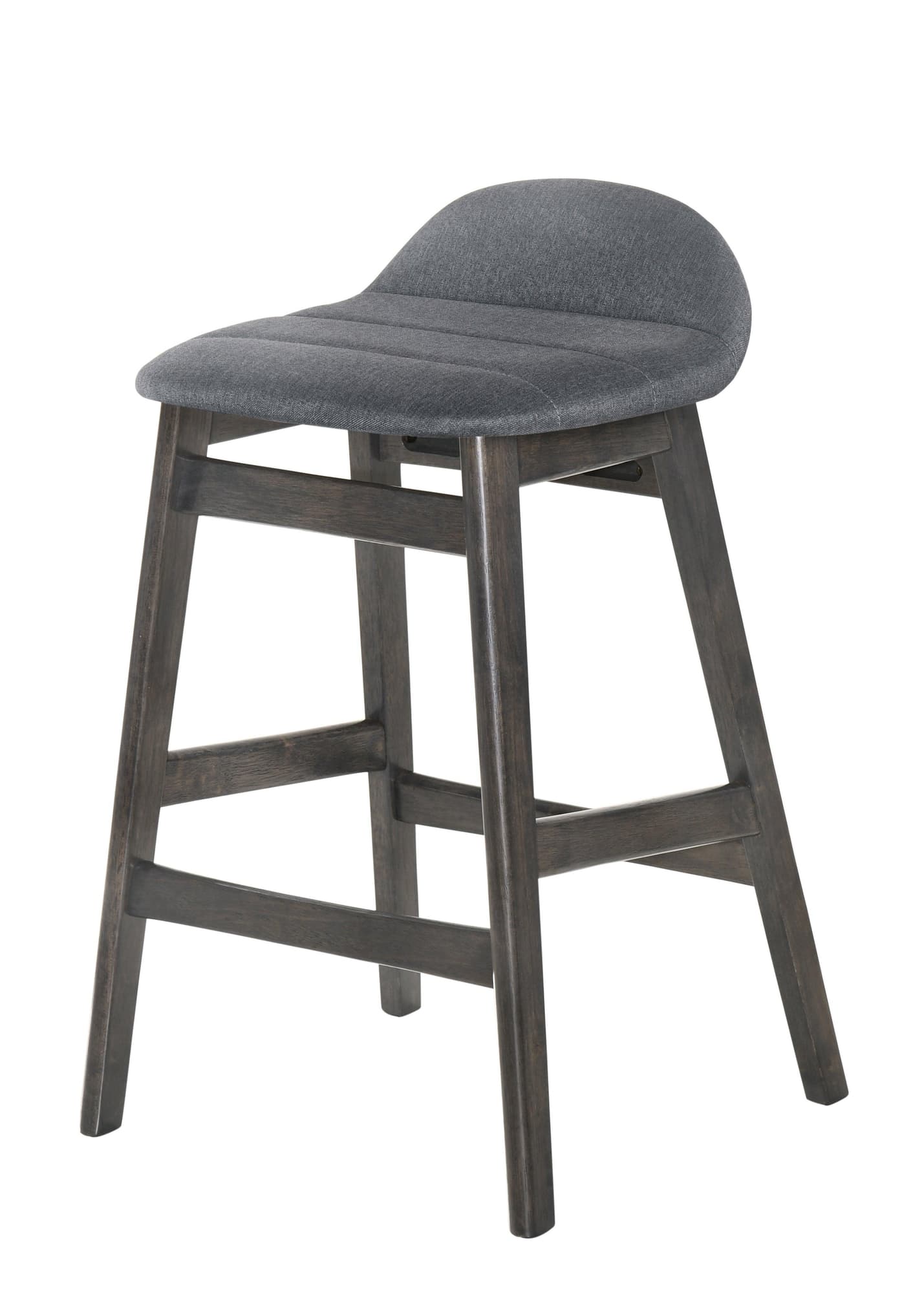 Samar Charcoal Gray Ivory Fabric Bar Stool - Image 1