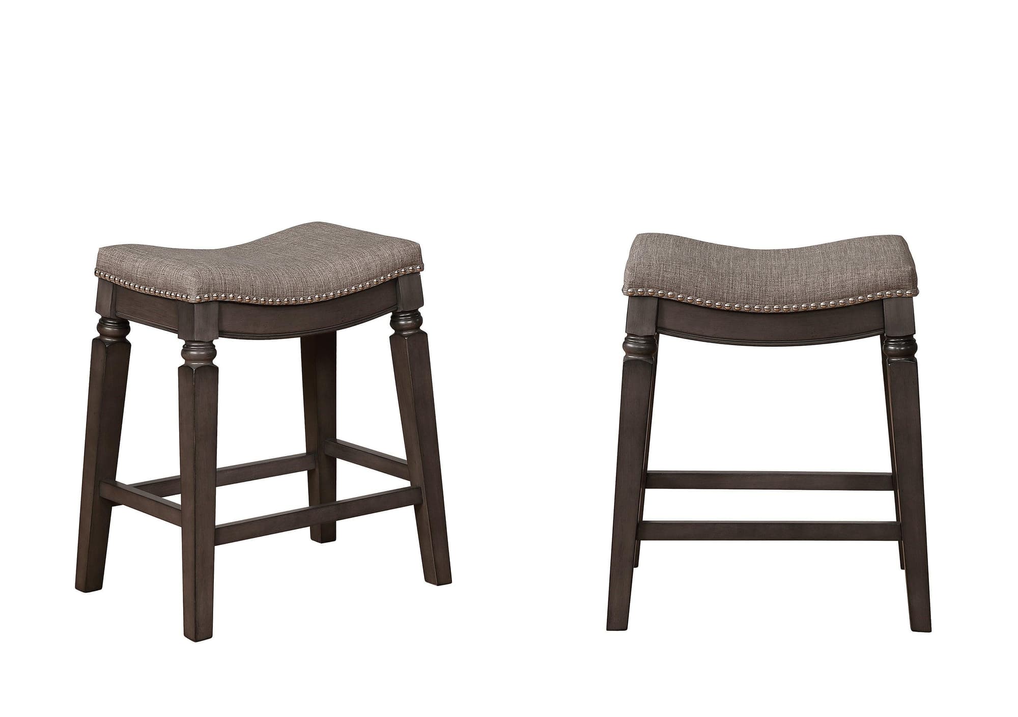 Farlin Gray Saddle Fabric Counter Height Stool