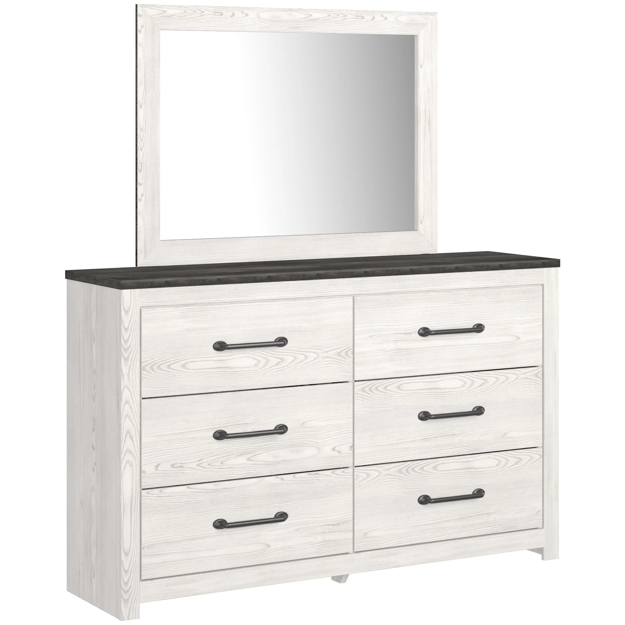 Gerridan White Gray Dresser And Mirror - Image 1