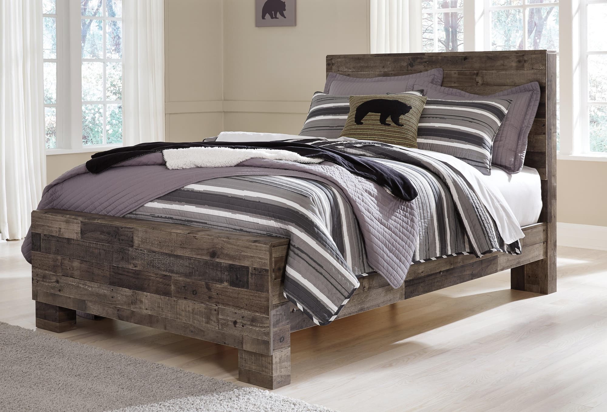 Derekson Multi Gray Full Panel Bed - Image 1
