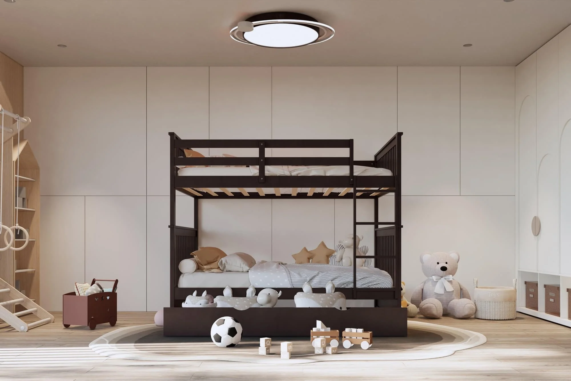 Espresso Trundle Twin Over Twin Bunk Bed