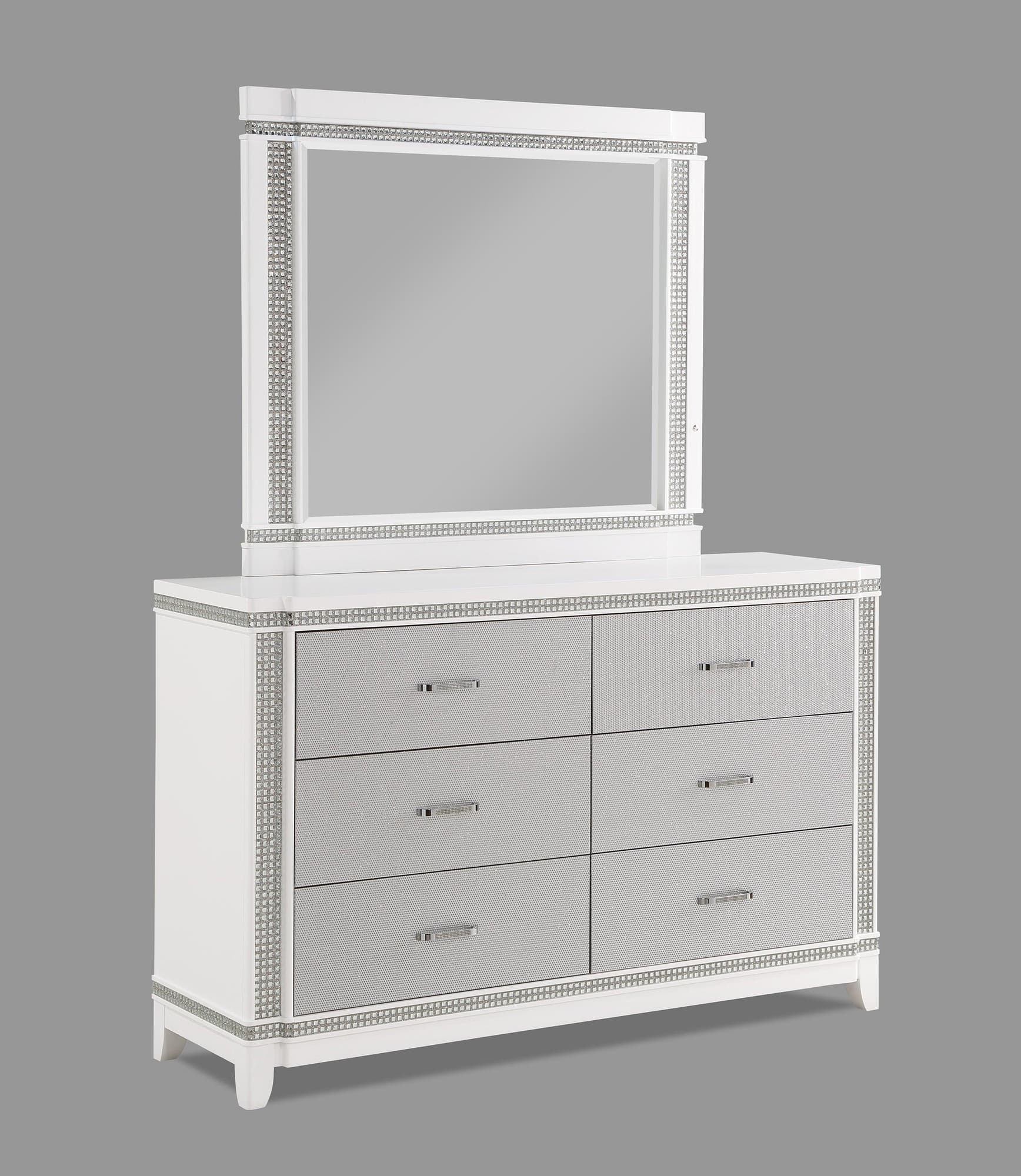 Ariane Dresser White Silver Drawers - Image 1