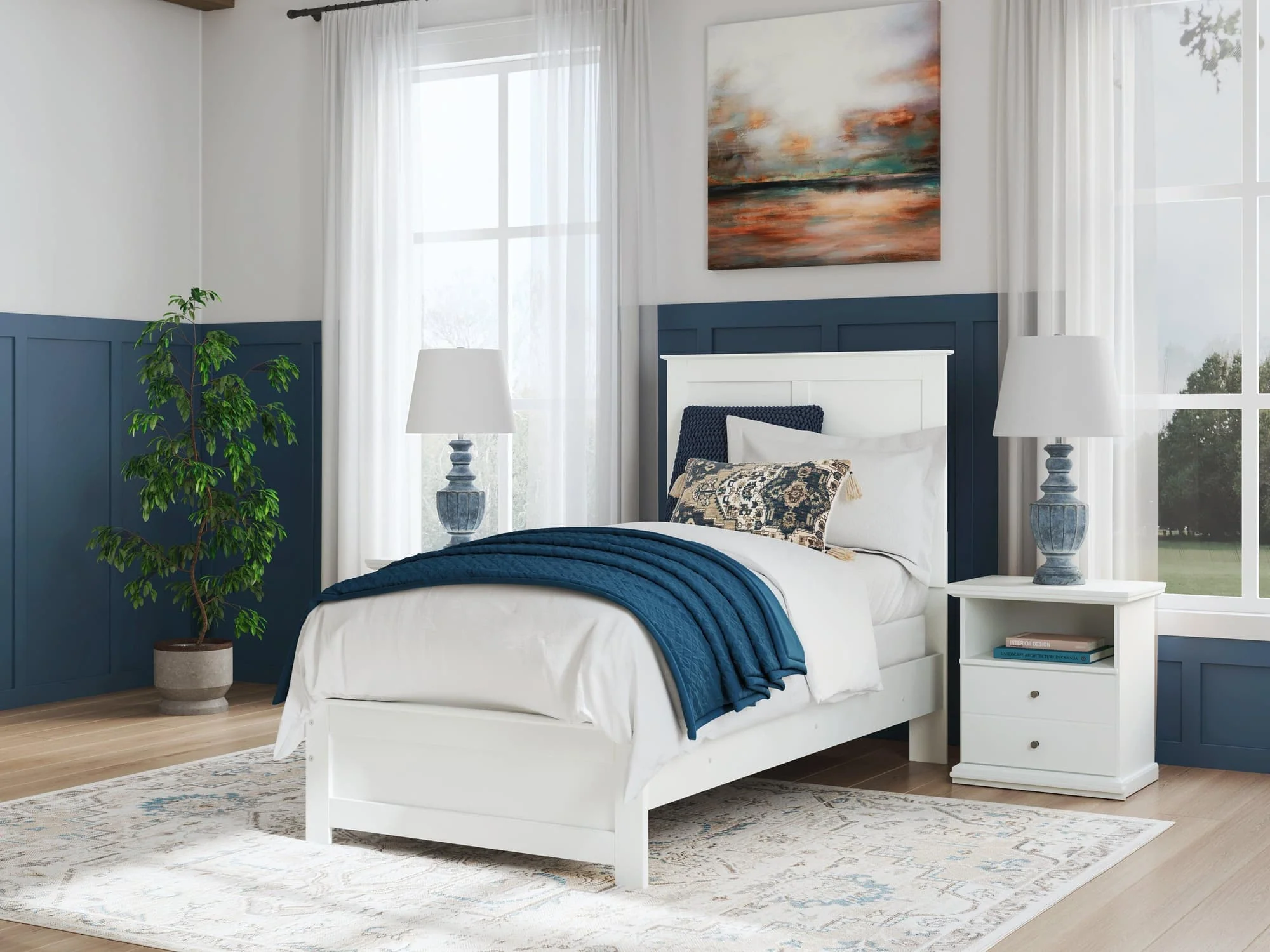 Bostwick Shoals White Twin Panel Bed - Image 1