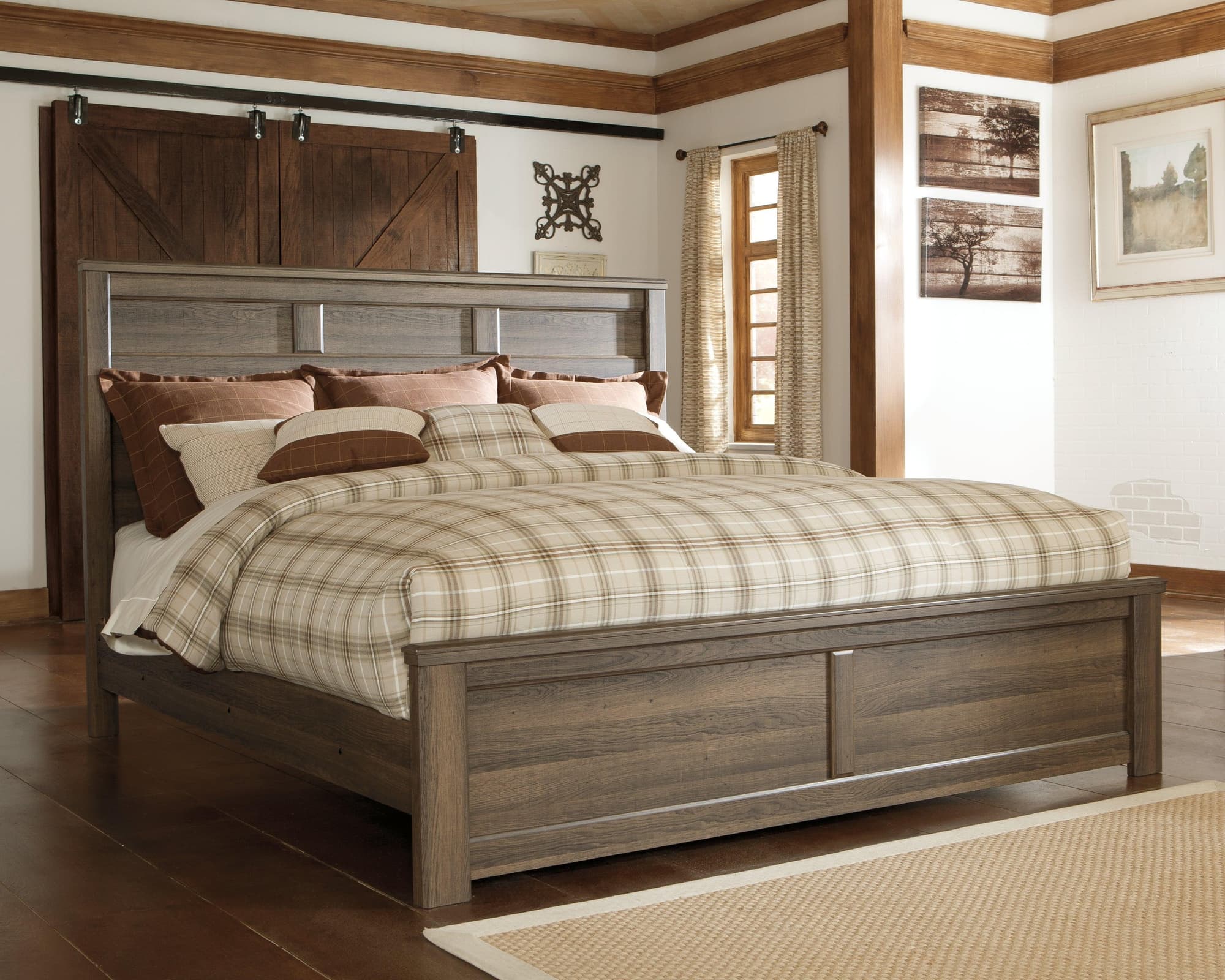 Juararo Dark Brown King Panel Bed - Image 1