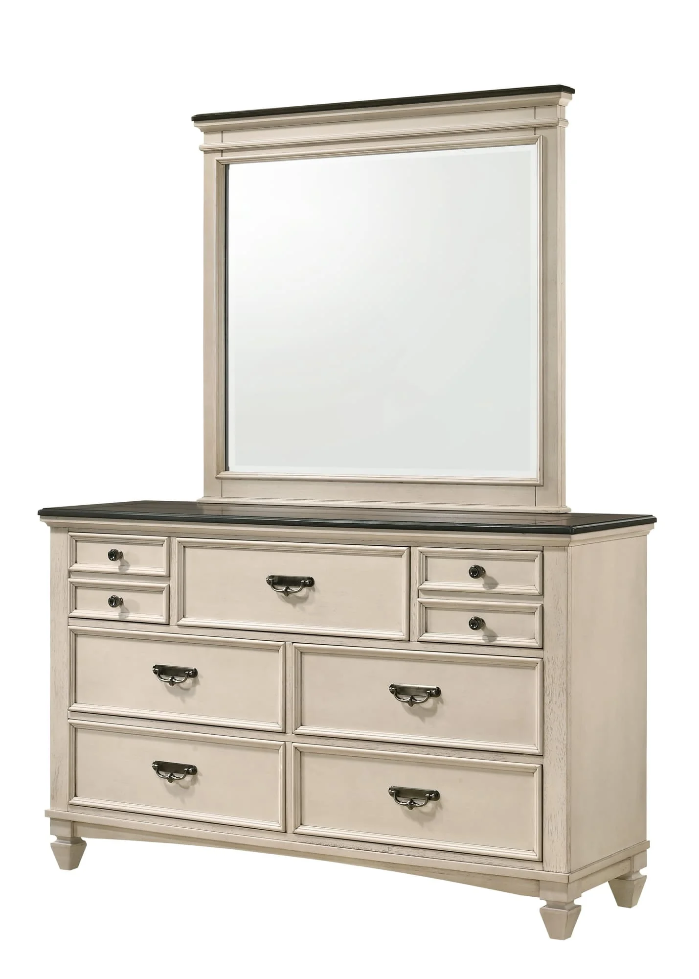 Sawyer Dresser Cream Brown 7 Drawers