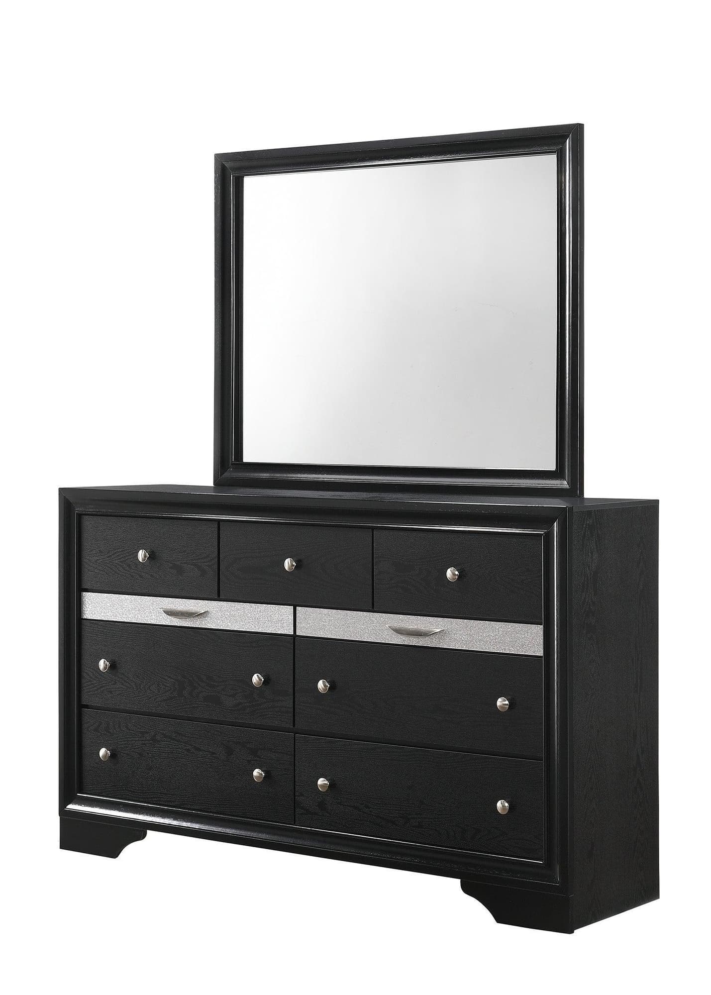 Regata Dresser Black Silver 7 Drawers - Image 1