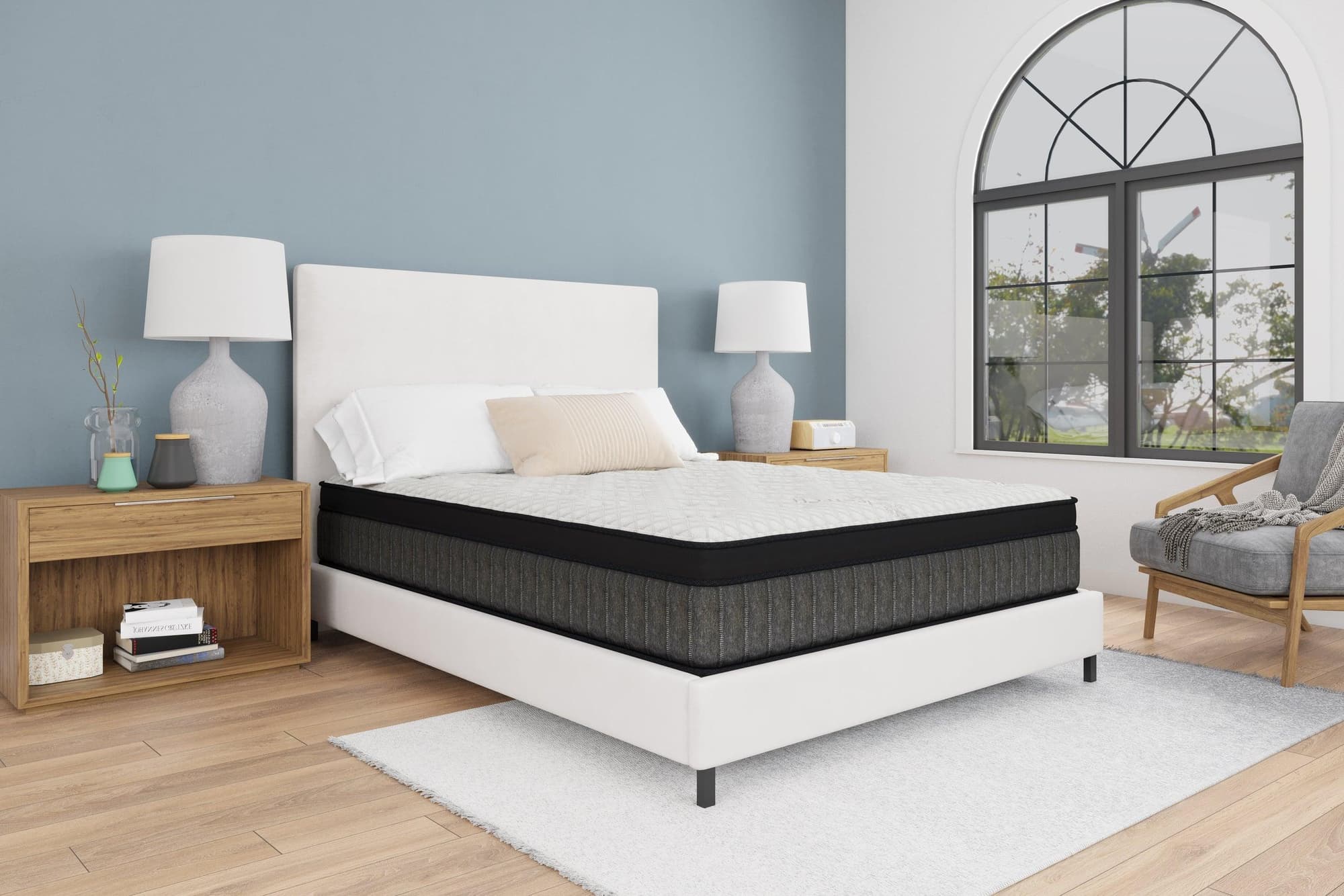 Icetech White Gray Black Inner Spring Luxury Firm Queen Mattress