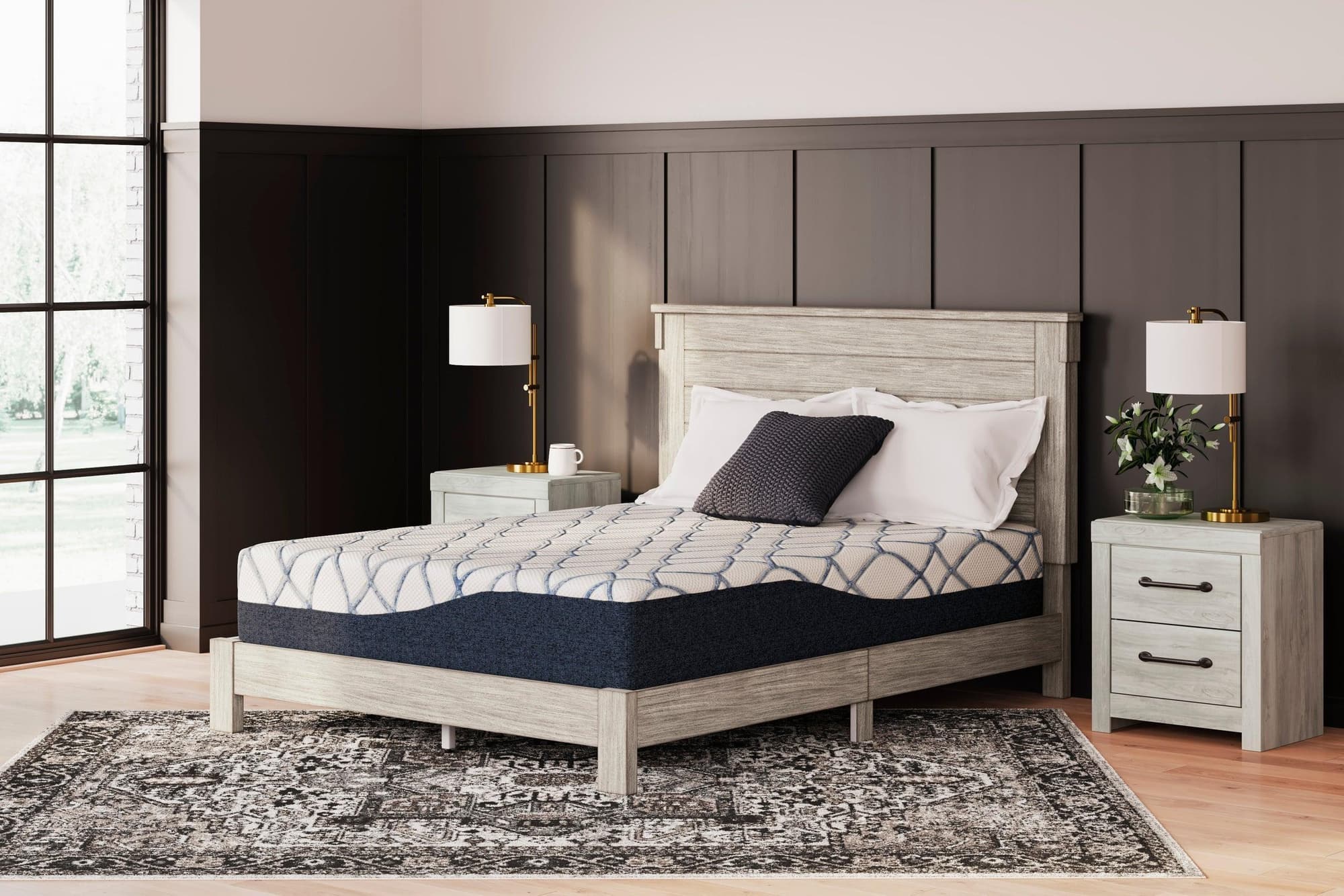 Gum Gray White Memory Foam Plush King Mattress - Image 1