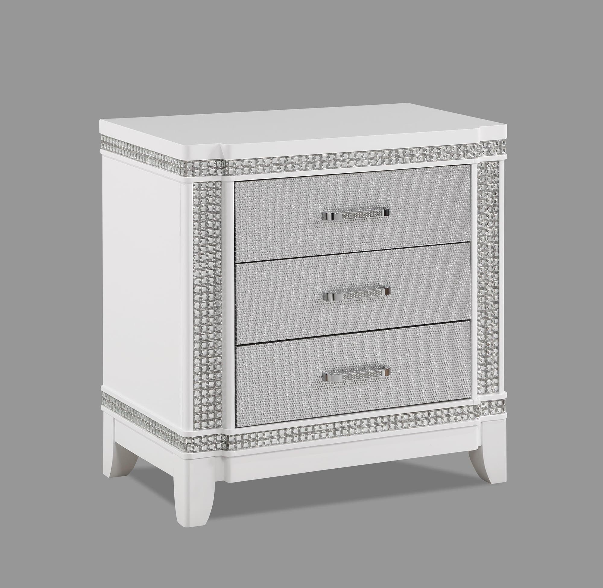 Ariane NightStand White Cream 3 Drawers - Image 1