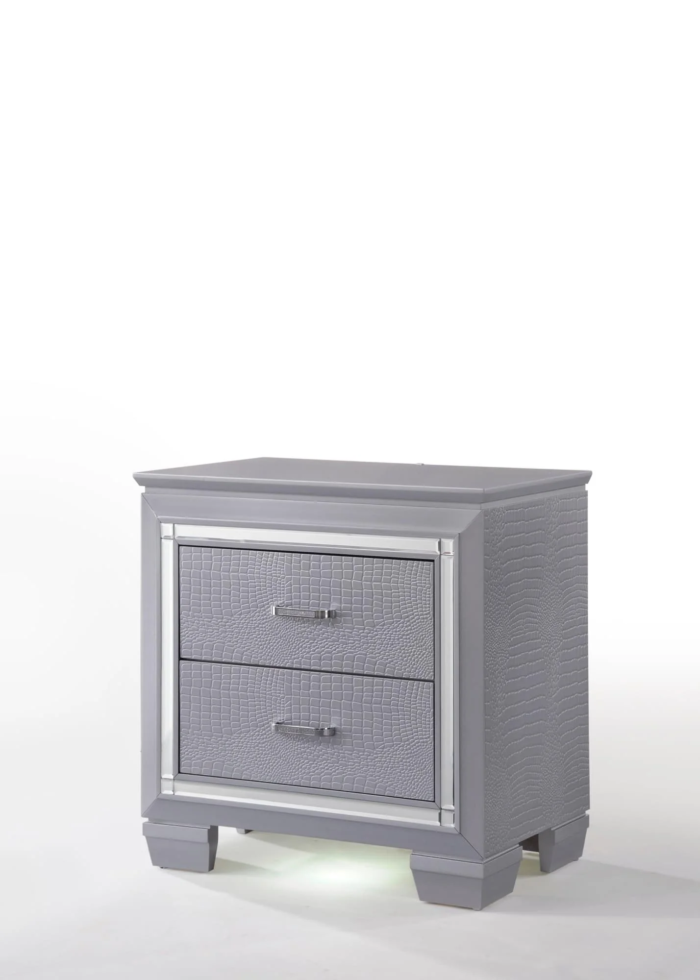 Lillian Nightstand Silver 2 Drawers - Image 1