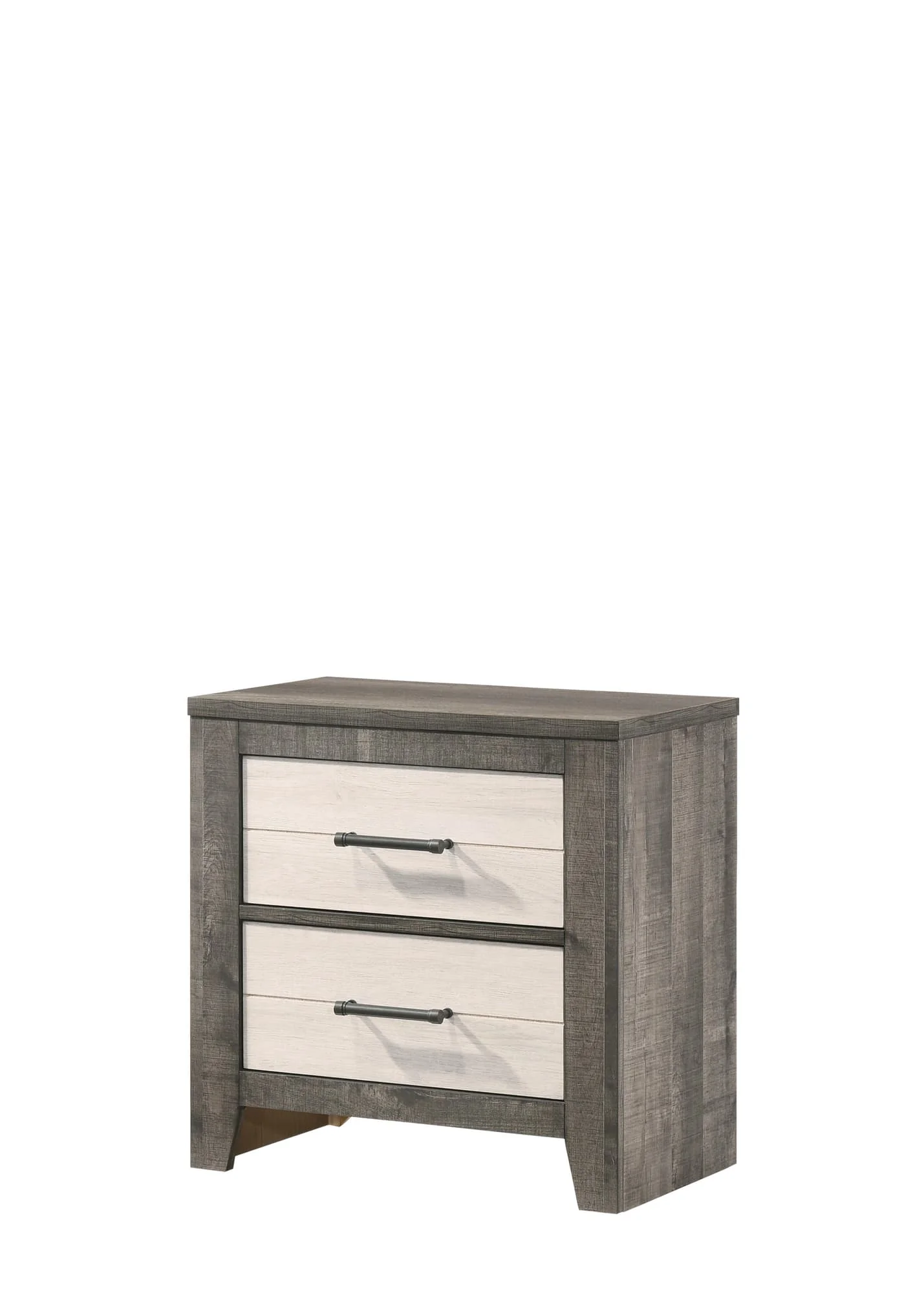 Rhett Nightstand Brown Cream 2 Drawers - Image 1