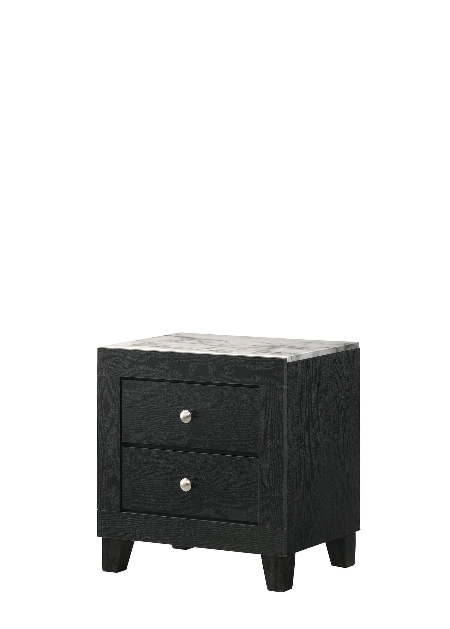 Cadence Nightstand Black 2 Drawers - Image 1