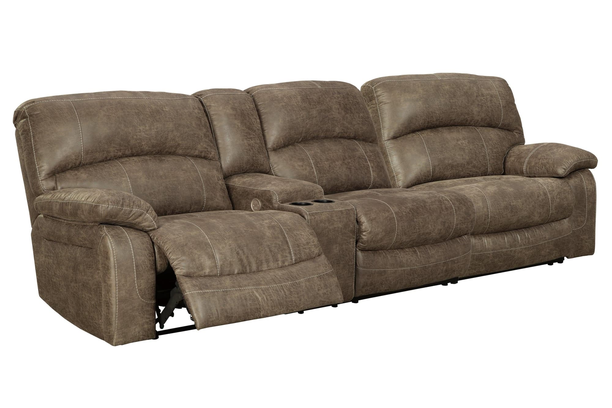 Segburg Driftwood Faux Leather 2-Piece Power Reclining Sectional - Image 1