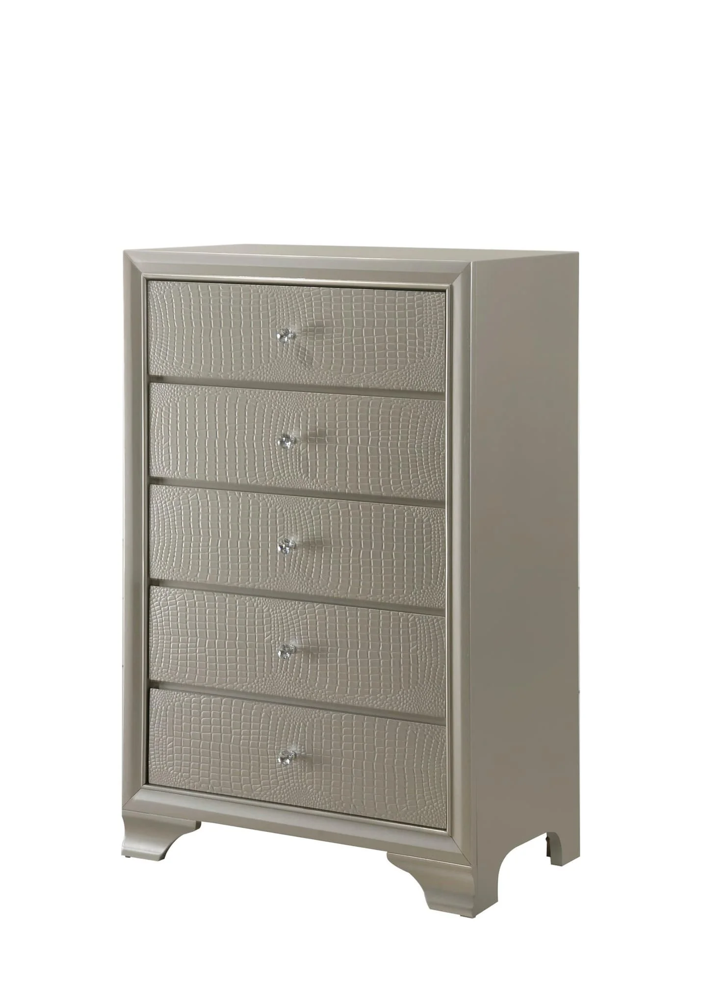 Lyssa Chest Champagne Faux 5 Drawers - Image 1